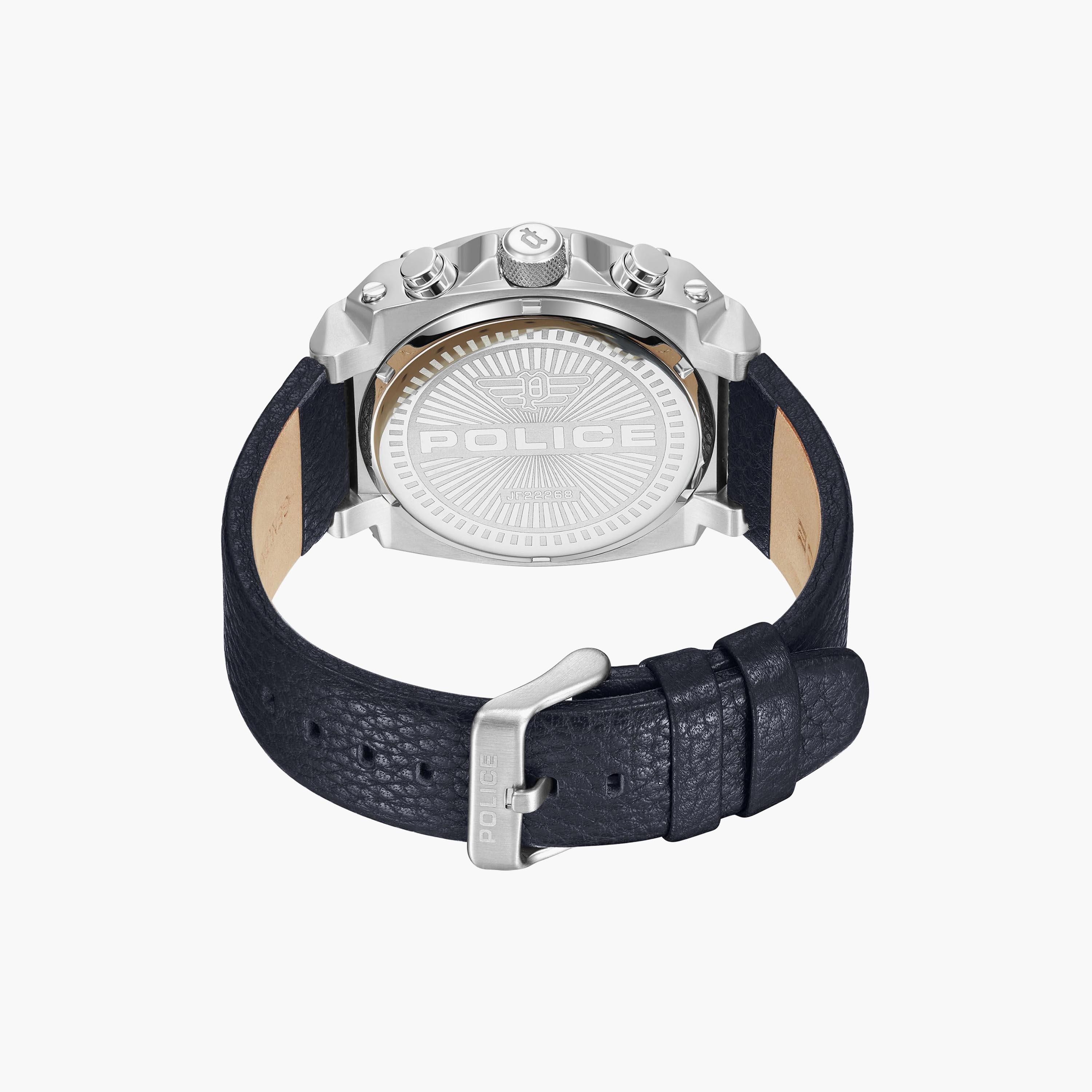 ساعة بوليس للرجال ذات كرونوغراف بسوار من الجلد باللون الازرق | PEWJF2226802-men-watchesandjewellery-watches-image-3
