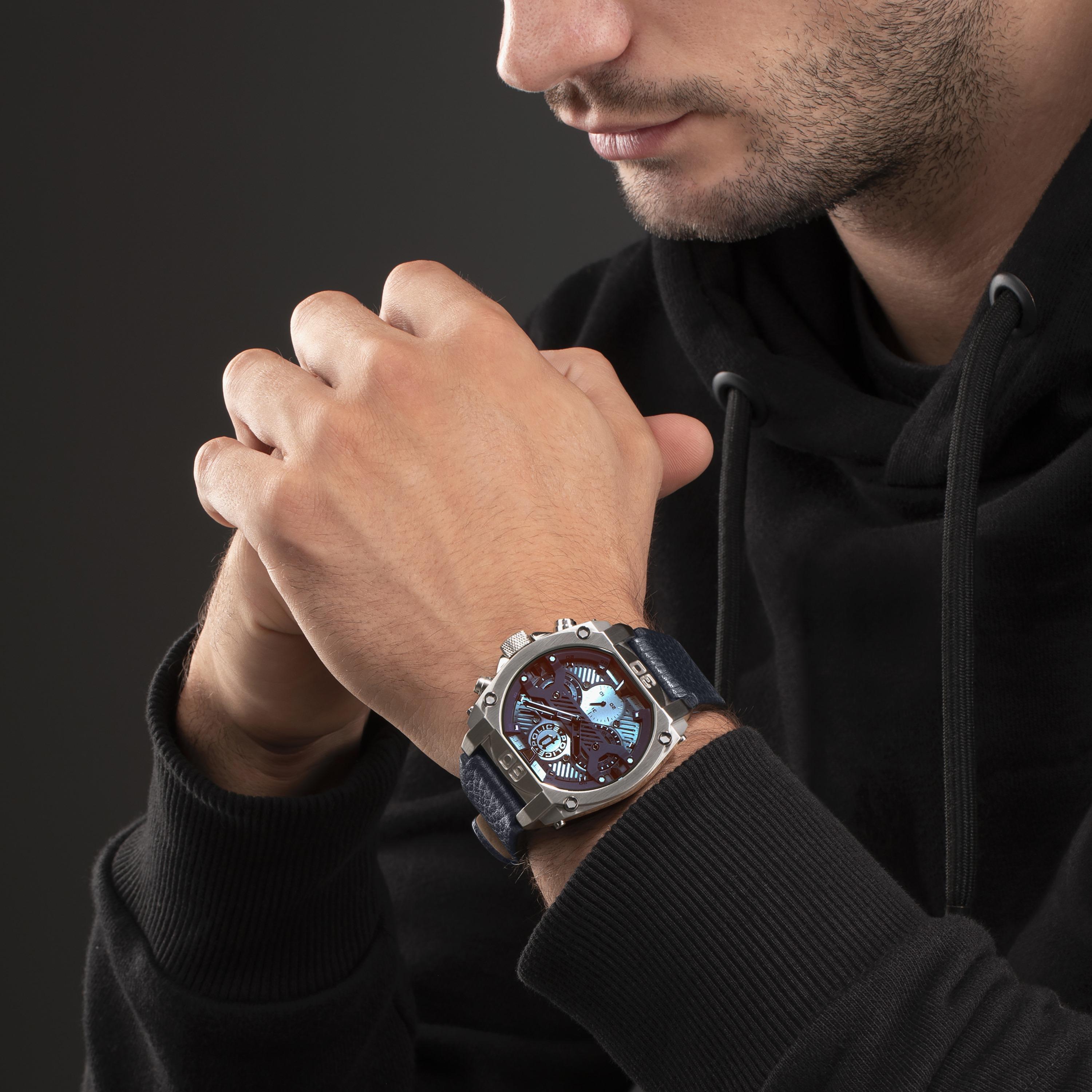 ساعة بوليس للرجال ذات كرونوغراف بسوار من الجلد باللون الازرق | PEWJF2226802-men-watchesandjewellery-watches-image-4