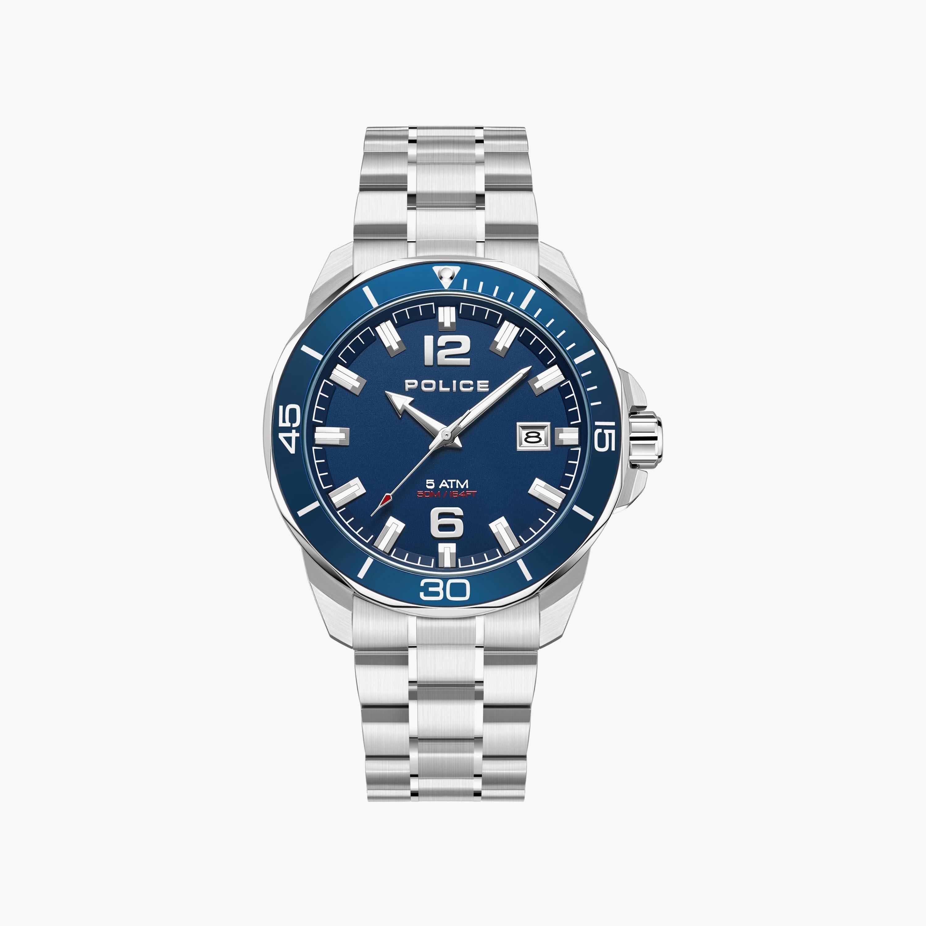 ساعة بوليس ذو انالوج للرجال بسوار فضي مع ستانلس ستيل | PEWJH2228103-men-watchesandjewellery-watches-image-1