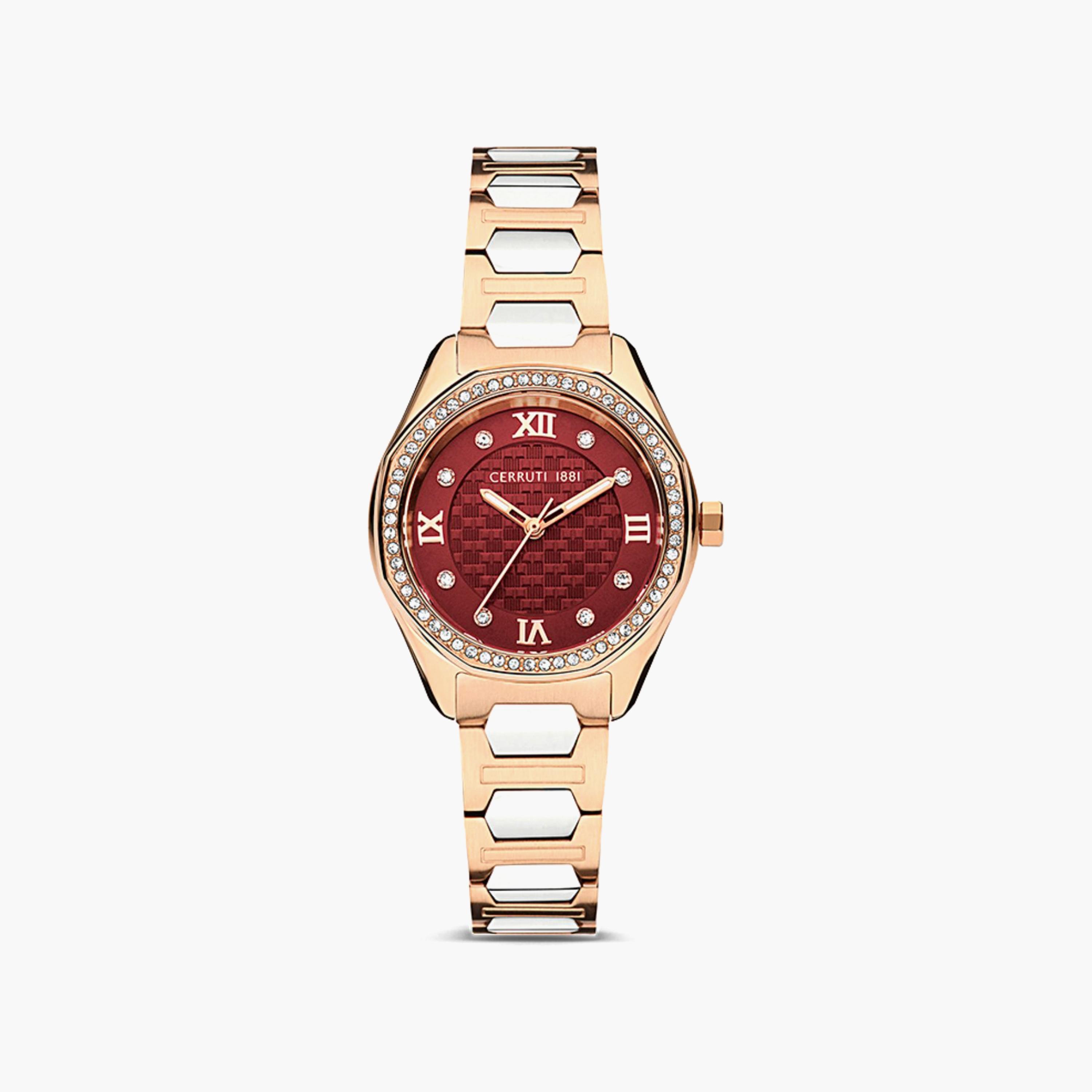 ساعة شيروتي 1881 ذو انالوج للنساء بسوار فضي وذهبي وردي مع ستانلس ستيل | CIWLG2225503-women-watchesandjewellery-watches-image-1
