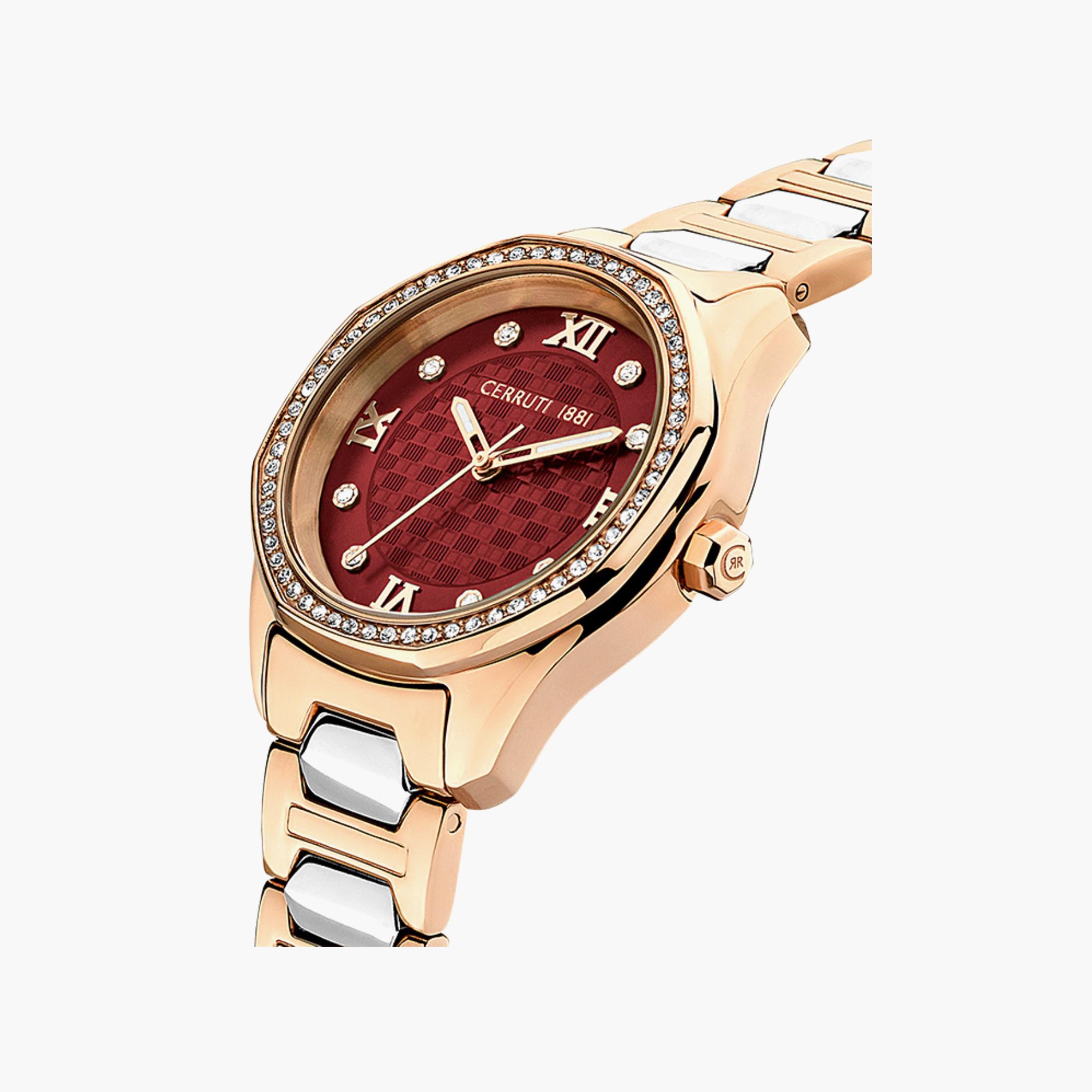 ساعة شيروتي 1881 ذو انالوج للنساء بسوار فضي وذهبي وردي مع ستانلس ستيل | CIWLG2225503-women-watchesandjewellery-watches-image-2