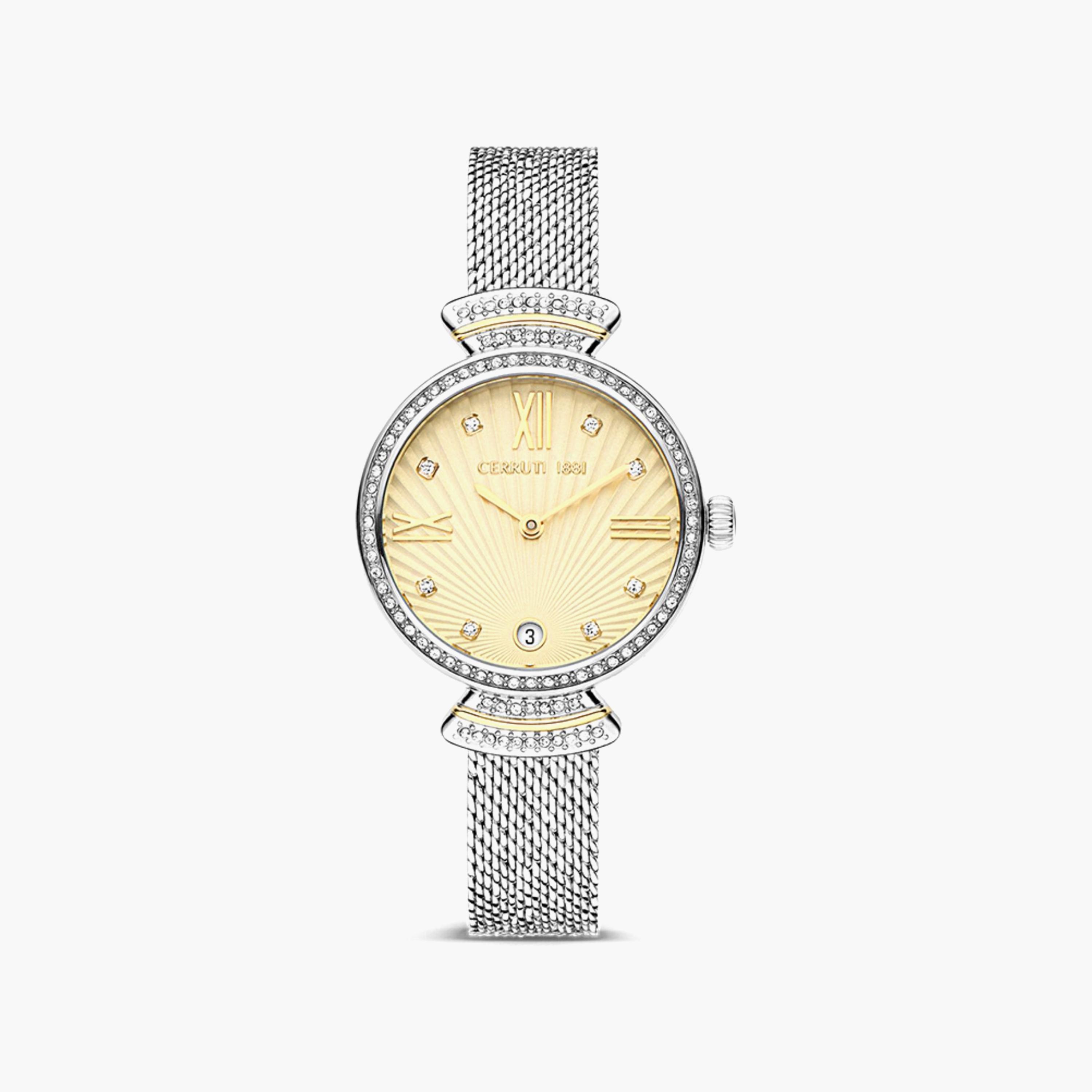 ساعة شيروتي 1881 ذو انالوج للنساء بسوار فضي مع ستانلس ستيل | CIWLH2205501-women-watchesandjewellery-watches-image-1