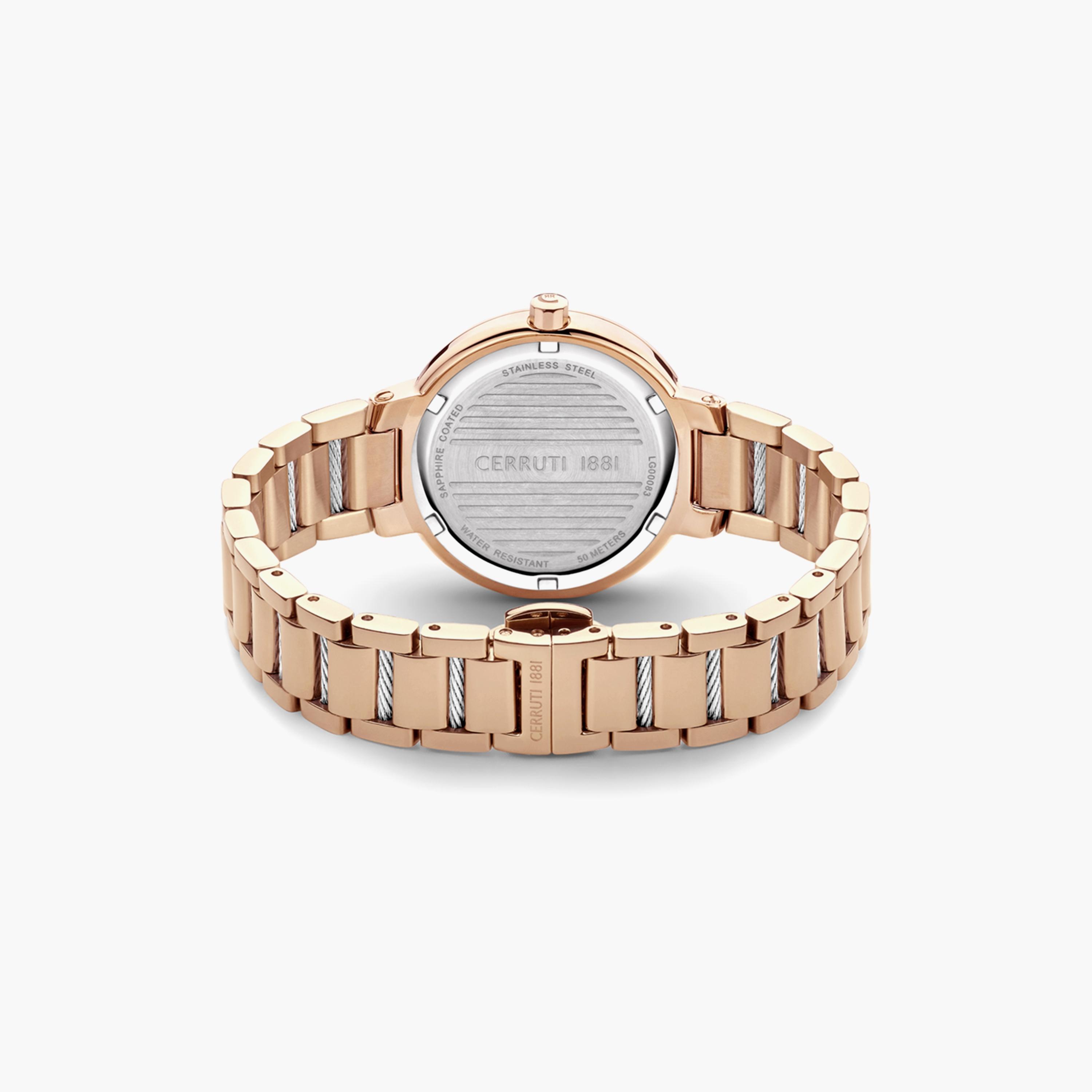 ساعة شيروتي 1881 ذو انالوج للنساء بسوار ذهبي وردي مع ستانلس ستيل | CIWLG0008305-women-watchesandjewellery-watches-image-3