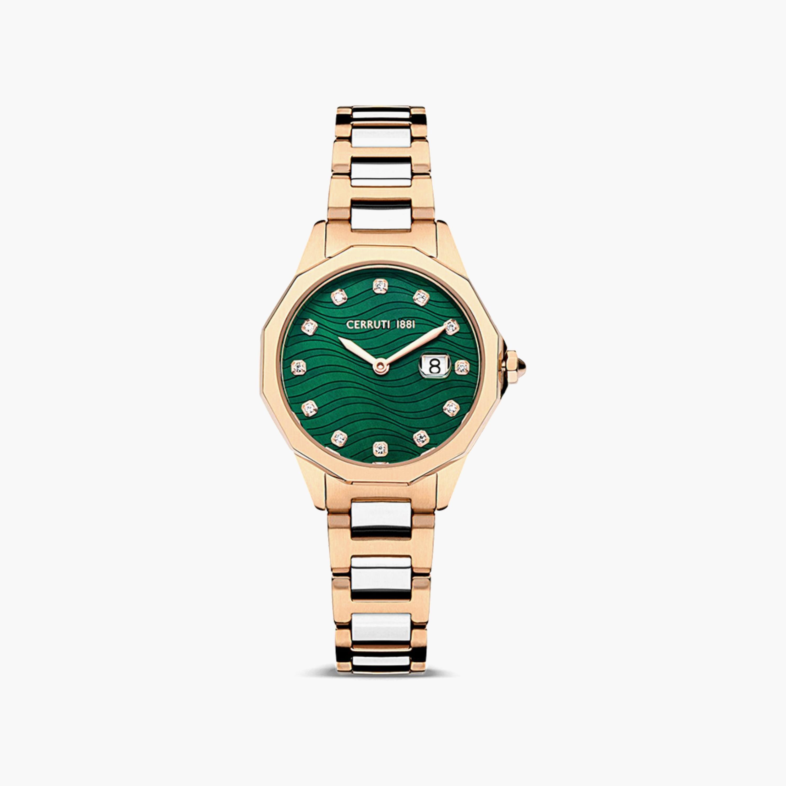 ساعة شيروتي 1881 ذو انالوج للنساء بسوار فضي وذهبي وردي مع ستانلس ستيل | CIWLG2232402-women-watchesandjewellery-watches-image-1