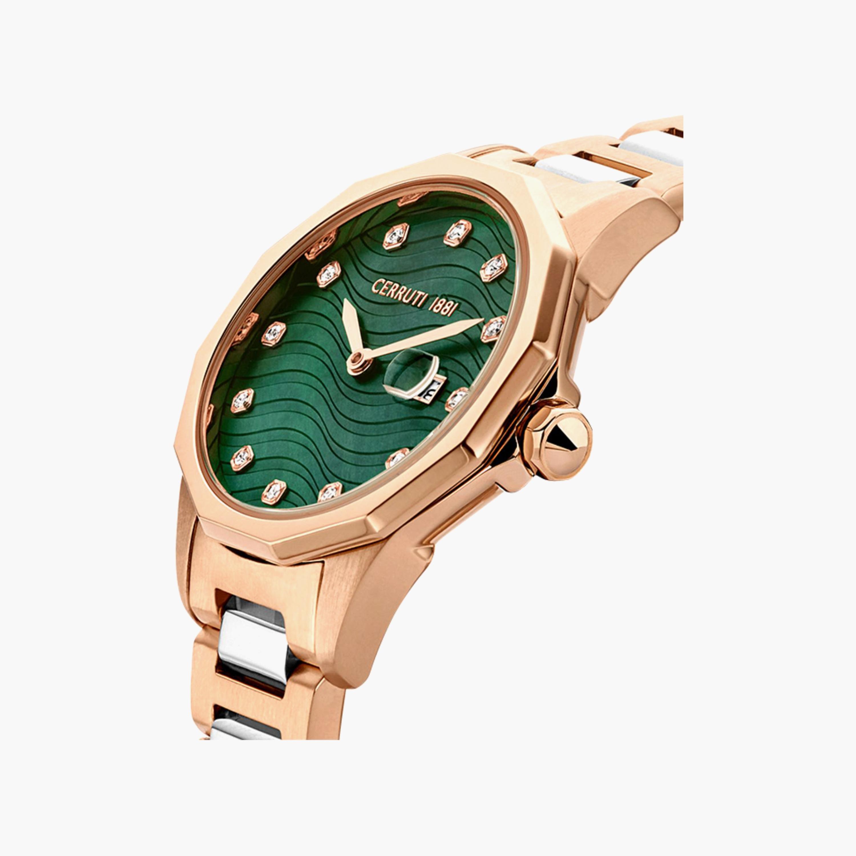 ساعة شيروتي 1881 ذو انالوج للنساء بسوار فضي وذهبي وردي مع ستانلس ستيل | CIWLG2232402-women-watchesandjewellery-watches-image-2