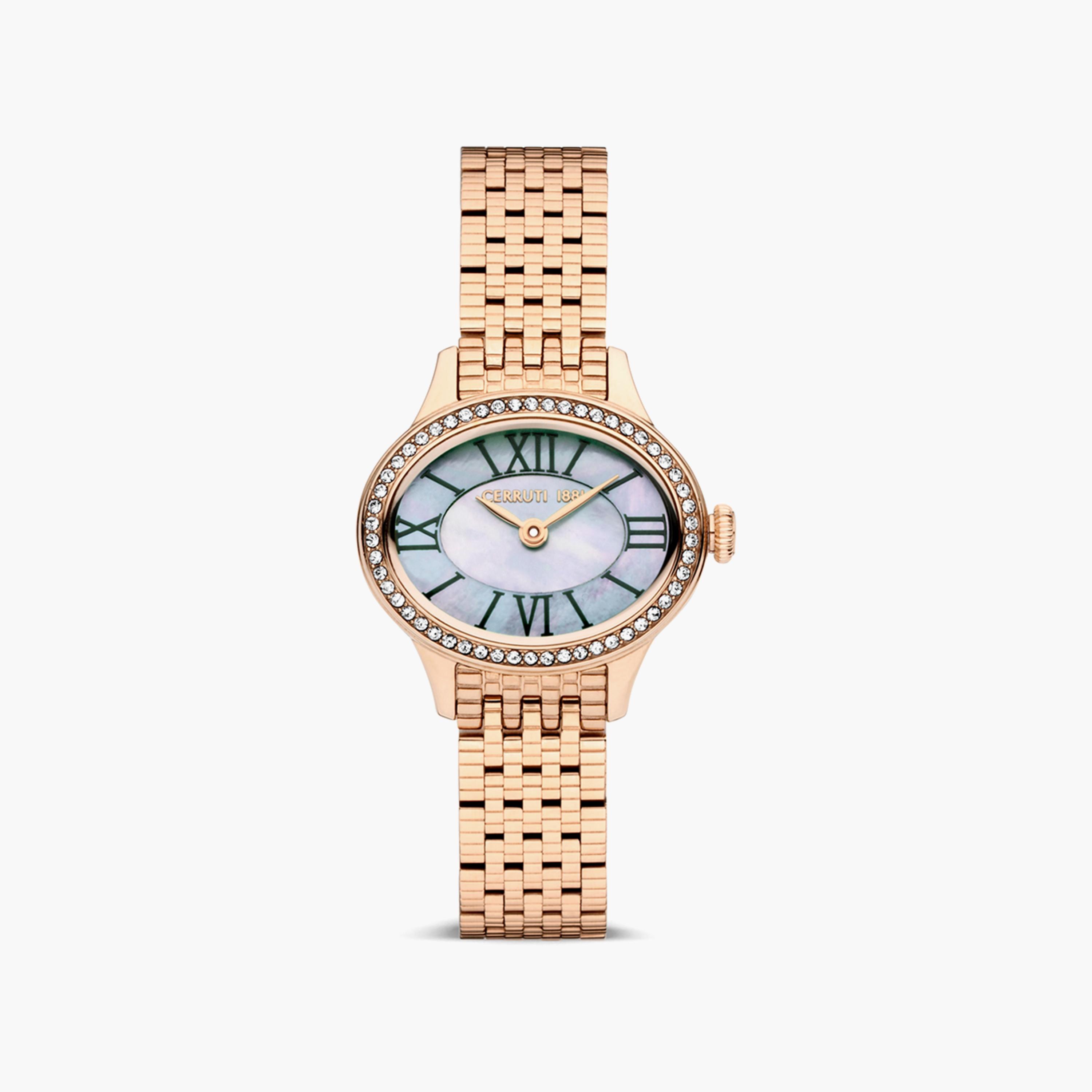 ساعة شيروتي 1881 ذو انالوج للنساء بسوار ذهبي وردي مع ستانلس ستيل | CIWLG0012201-women-watchesandjewellery-watches-image-1
