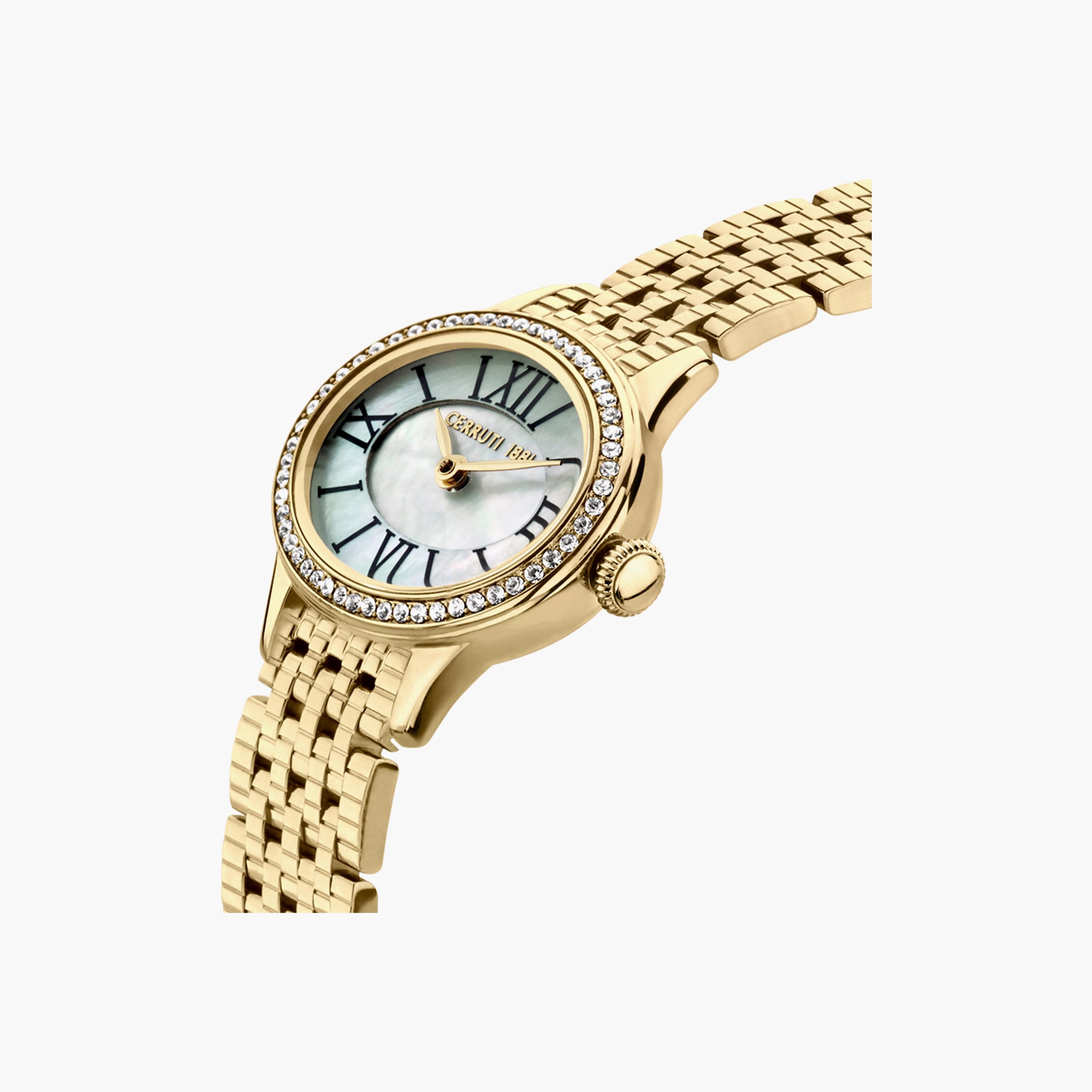 ساعة شيروتي 1881 ذو انالوج للنساء بسوار ذهبي مع ستانلس ستيل | CIWLG0012203-women-watchesandjewellery-watches-image-2