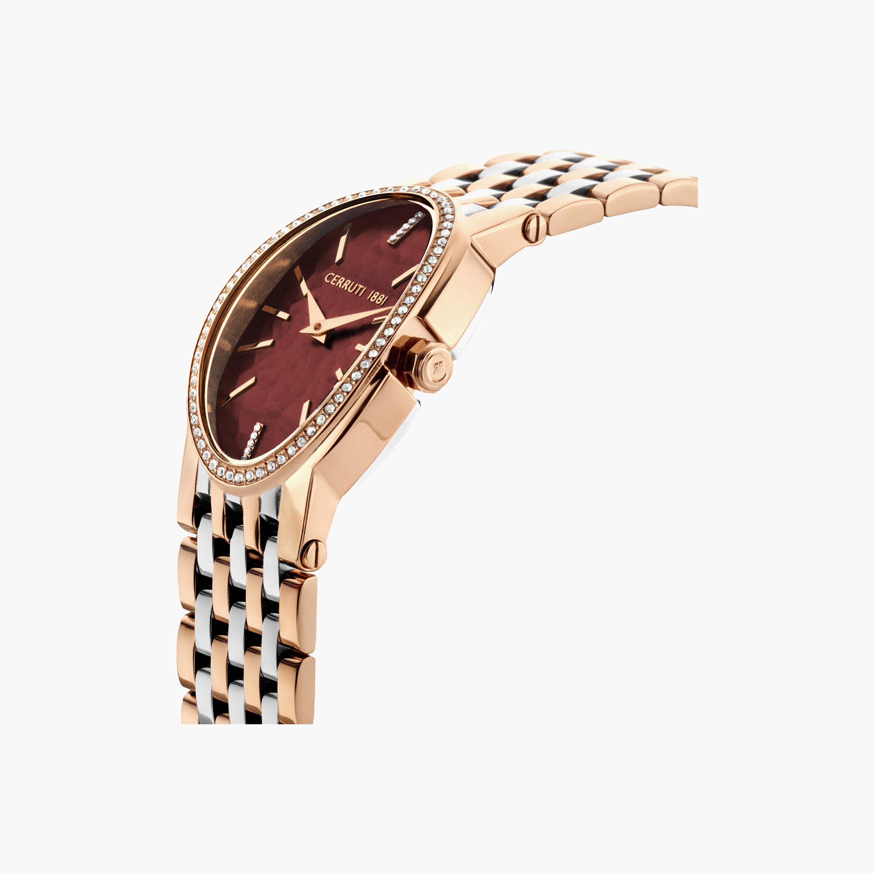 Cerruti 1881 Women's Silver & Rose Gold Analog Stainless Steel Strap Watch | CIWLG0008801-women-watchesandjewellery-watches-image-2