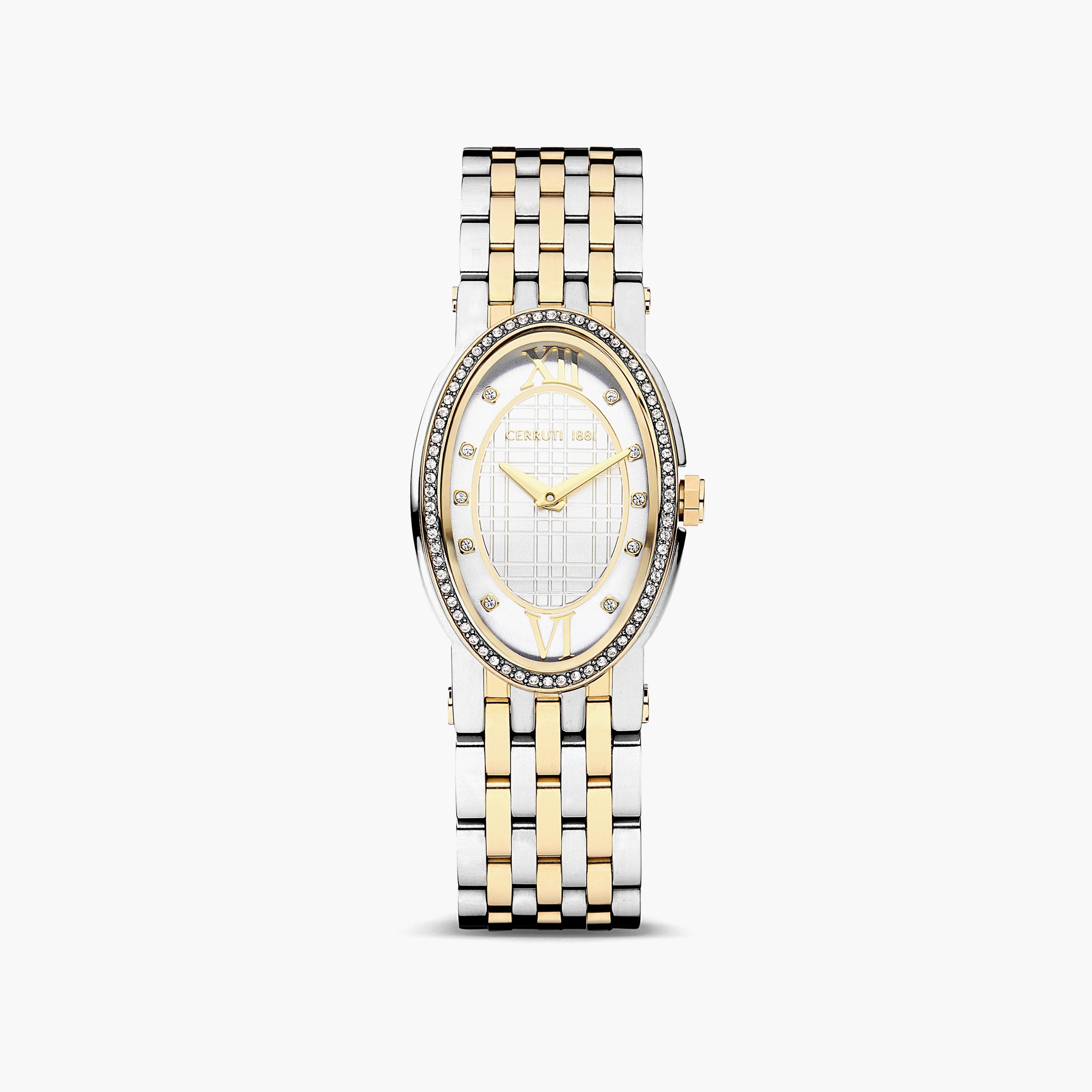 ساعة شيروتي 1881 ذو انالوج للنساء بسوار فضي وذهبي مع ستانلس ستيل | CIWLG2226102-women-watchesandjewellery-watches-image-1