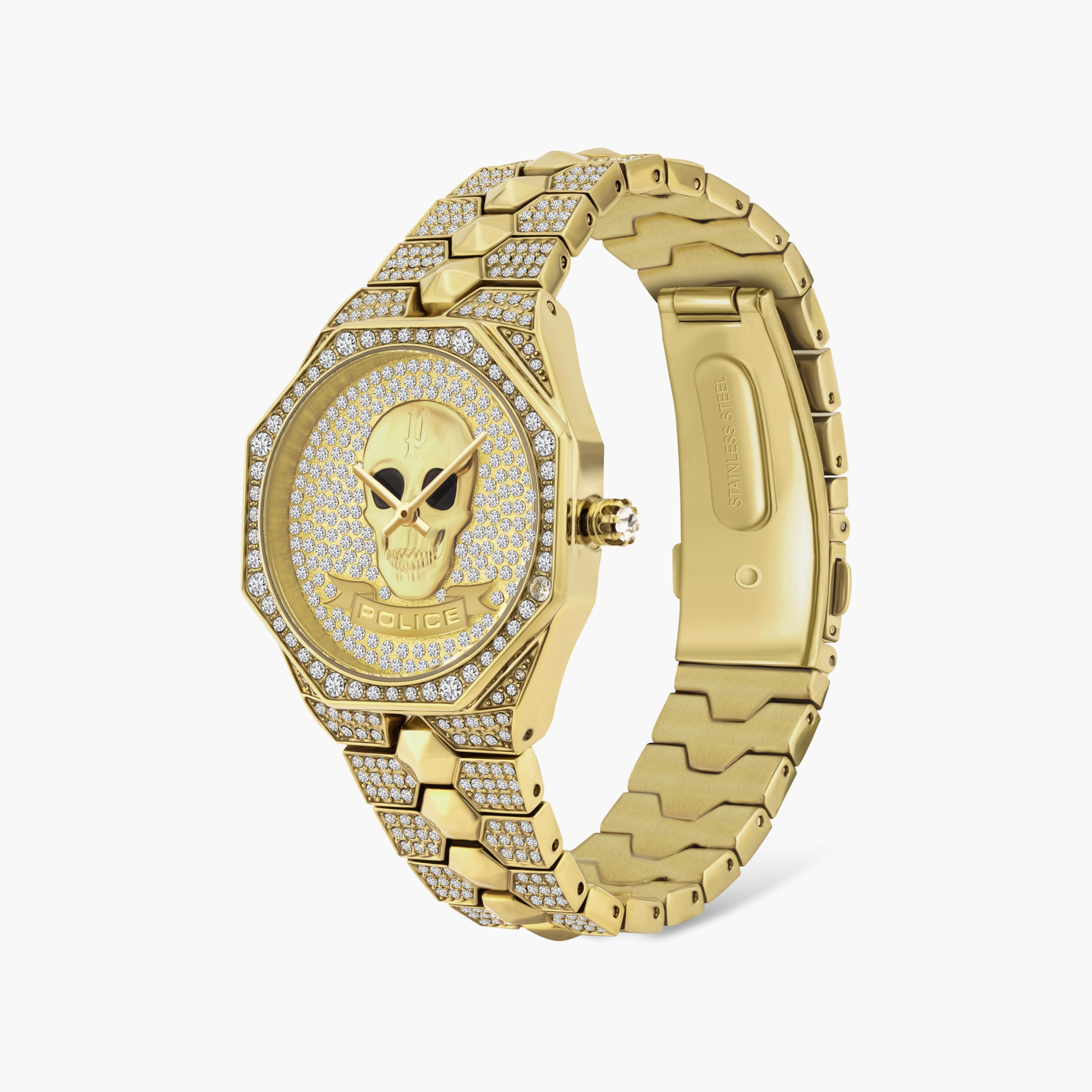 ساعة أنالوج ذهبية بسوار ستانلس ستيل للنساء من بوليس | P 16027BSG-22M-women-watchesandjewellery-watches-image-3