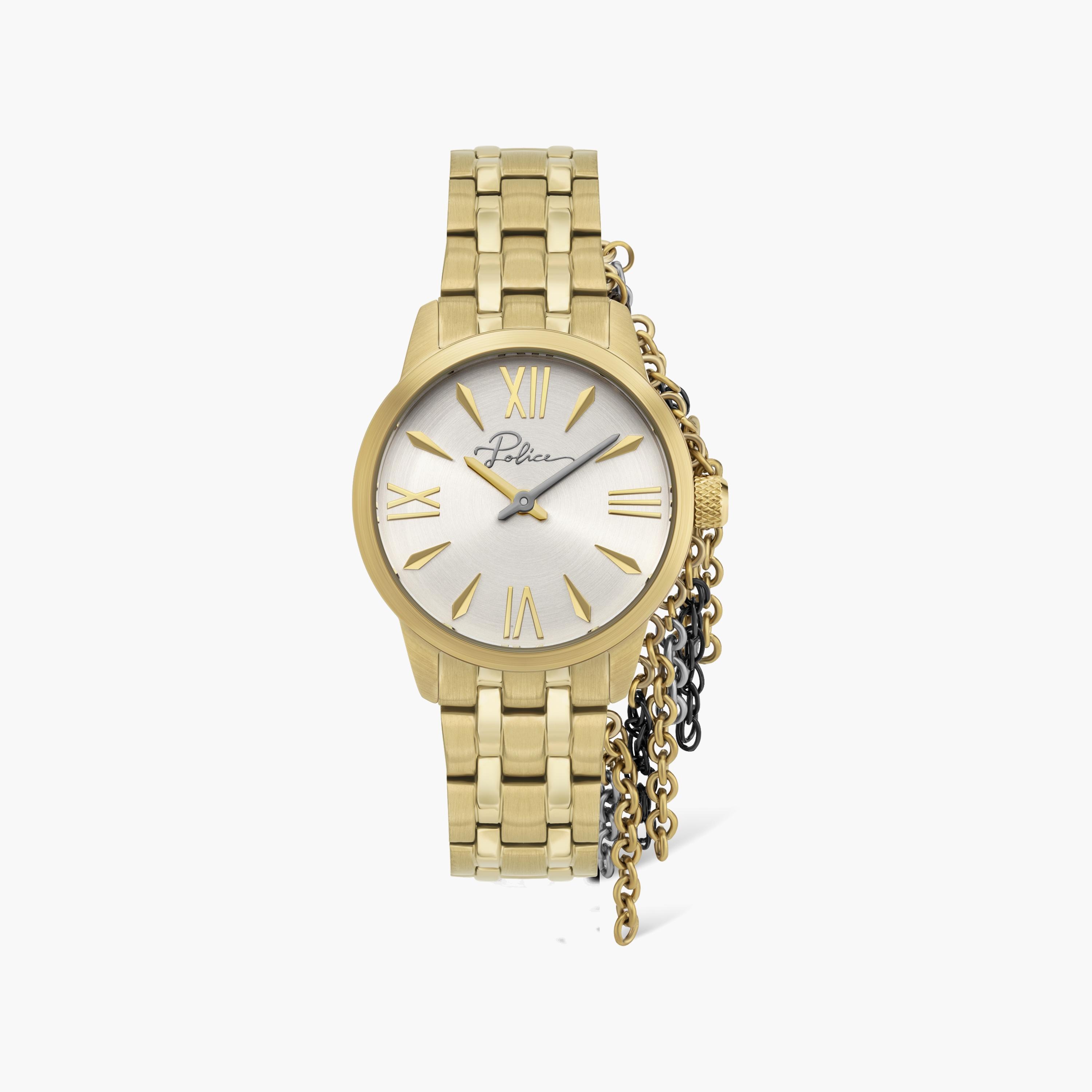 ساعة أنالوج ذهبية بسوار ستانلس ستيل للنساء من بوليس | P 16030BSG-04M-women-watchesandjewellery-watches-image-1