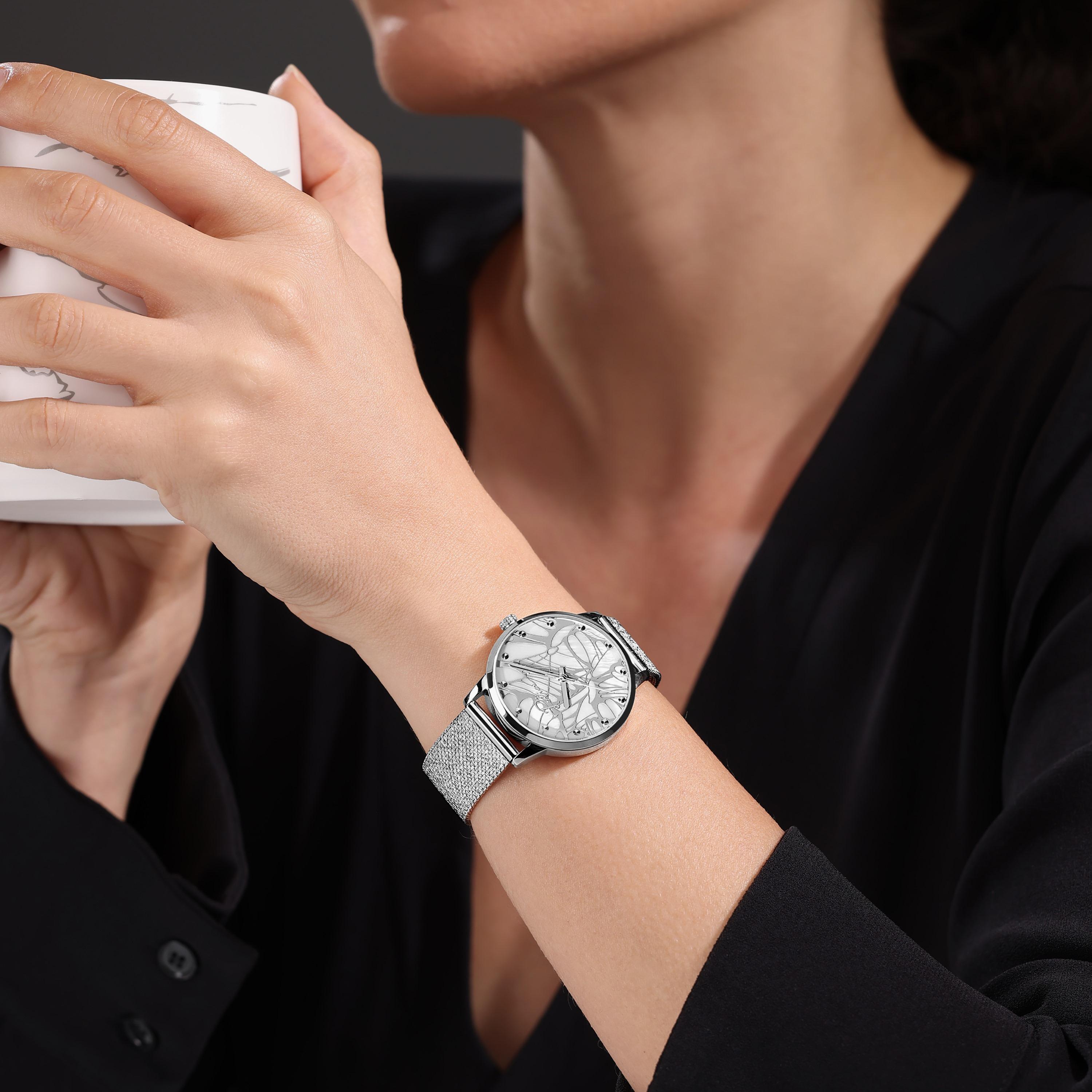 ساعة بوليس ذو انالوج للنساء بسوار فضي مع ستانلس ستيل | PEWLG2229003-women-watchesandjewellery-watches-image-4