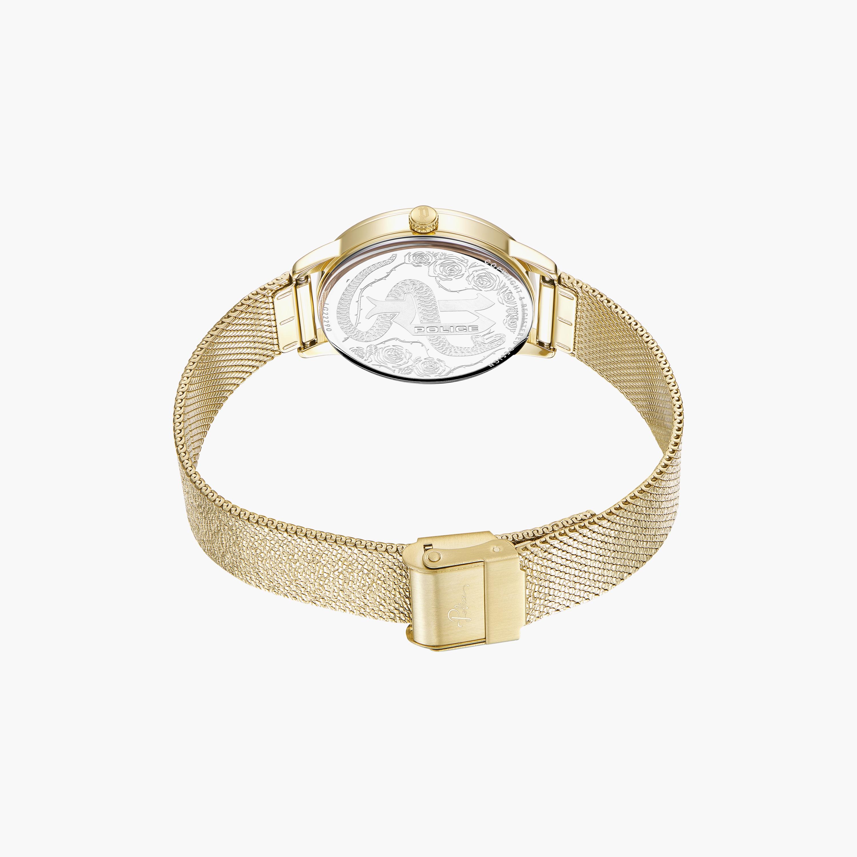 ساعة أنالوج ذهبية بسوار ستانلس ستيل للنساء من بوليس | PEWLG2229004-women-watchesandjewellery-watches-image-3
