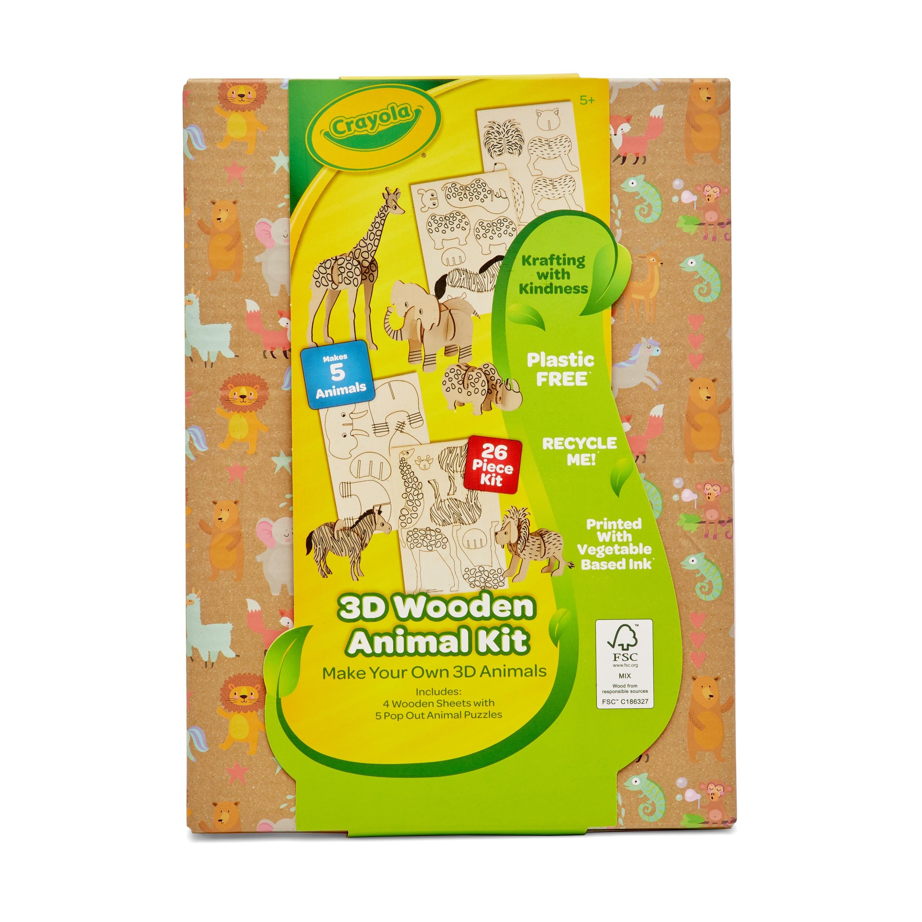 Crayola 26-Piece Wooden Jungle Animal Activity Craft Kit-school-artsandcrafts-image-1