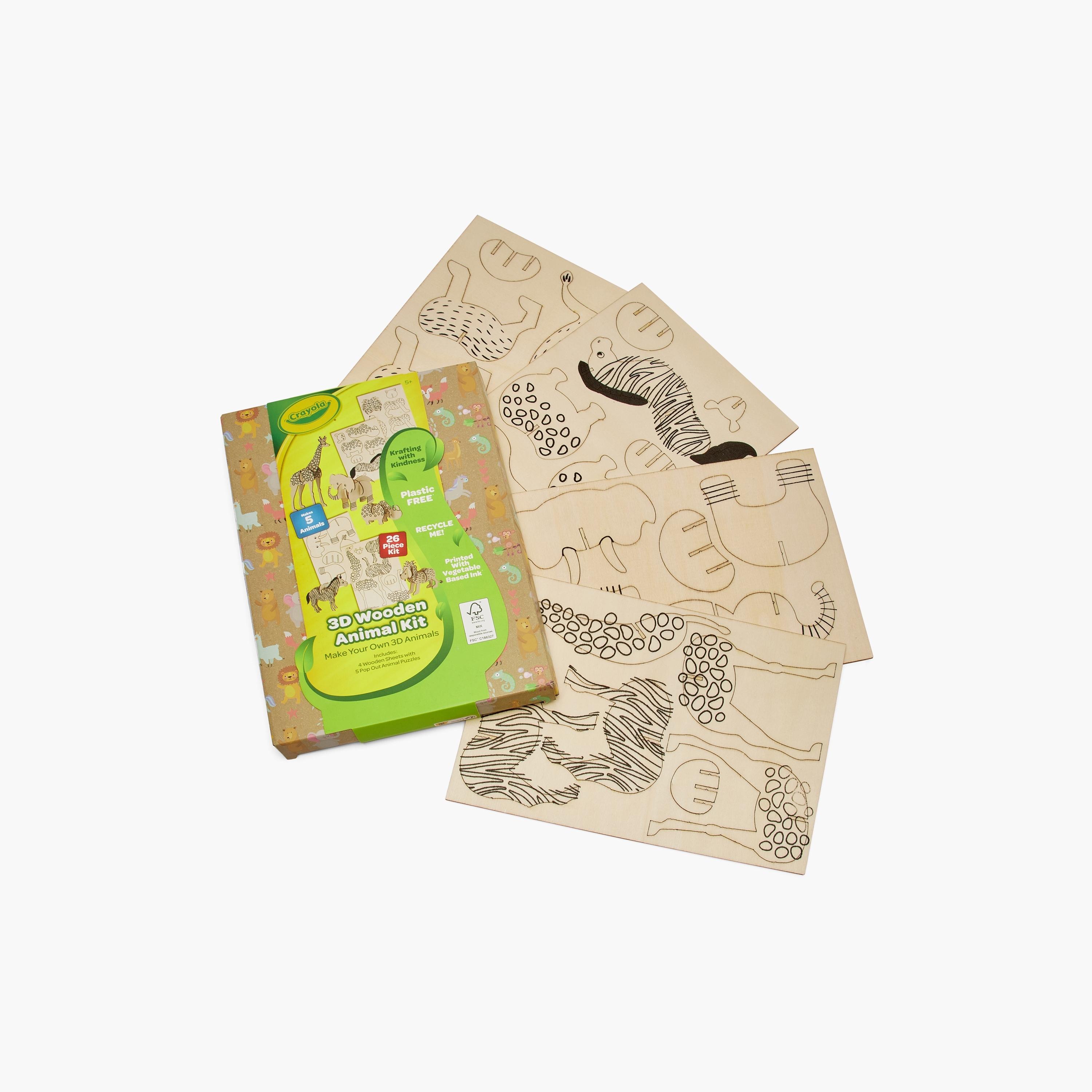 Crayola 26-Piece Wooden Jungle Animal Activity Craft Kit-school-artsandcrafts-image-2