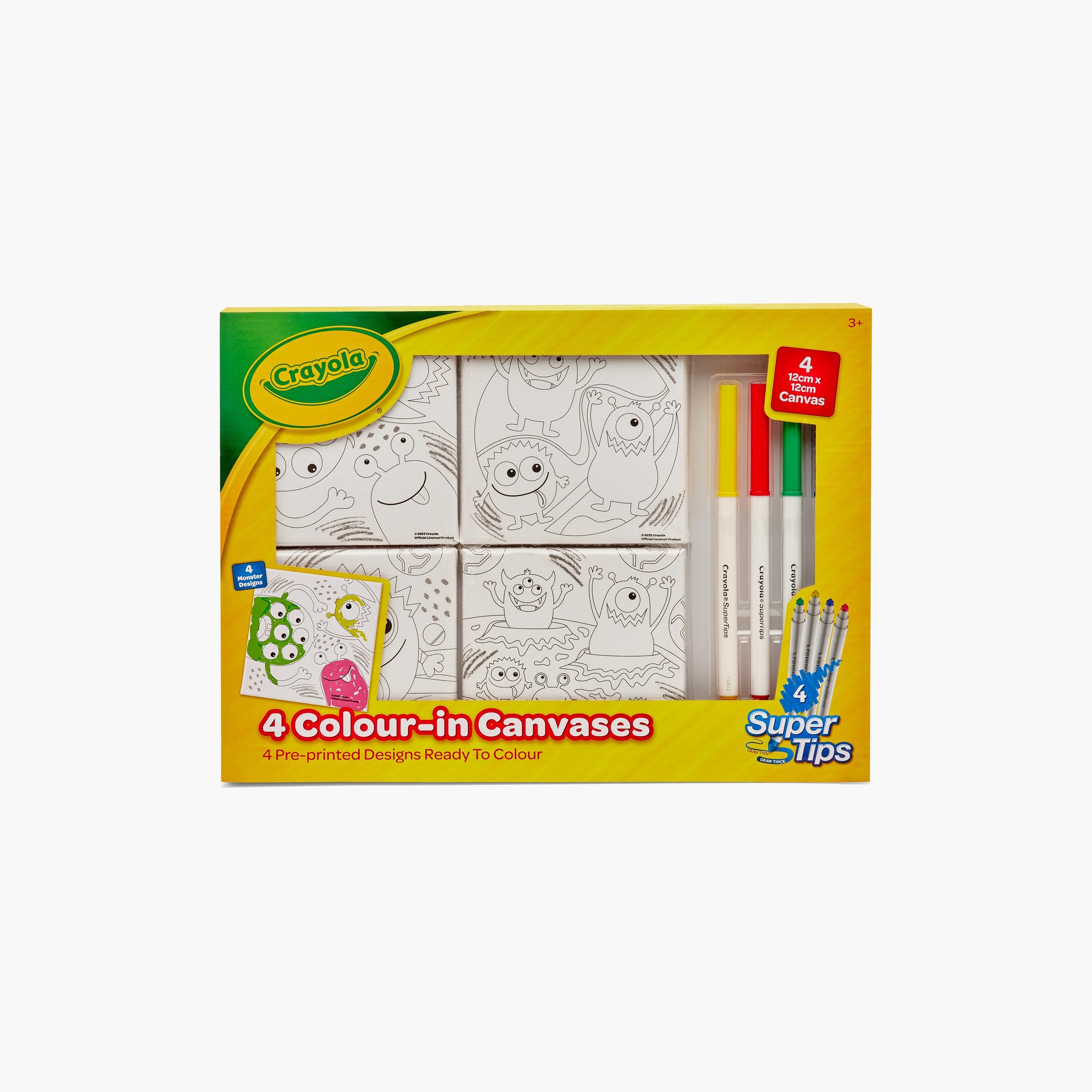 أقلام تحديد ملونة بأطراف فائقة 4 قطع مع قماش رسم 4 قطع من كرايولا-school-artsandcrafts-image-1