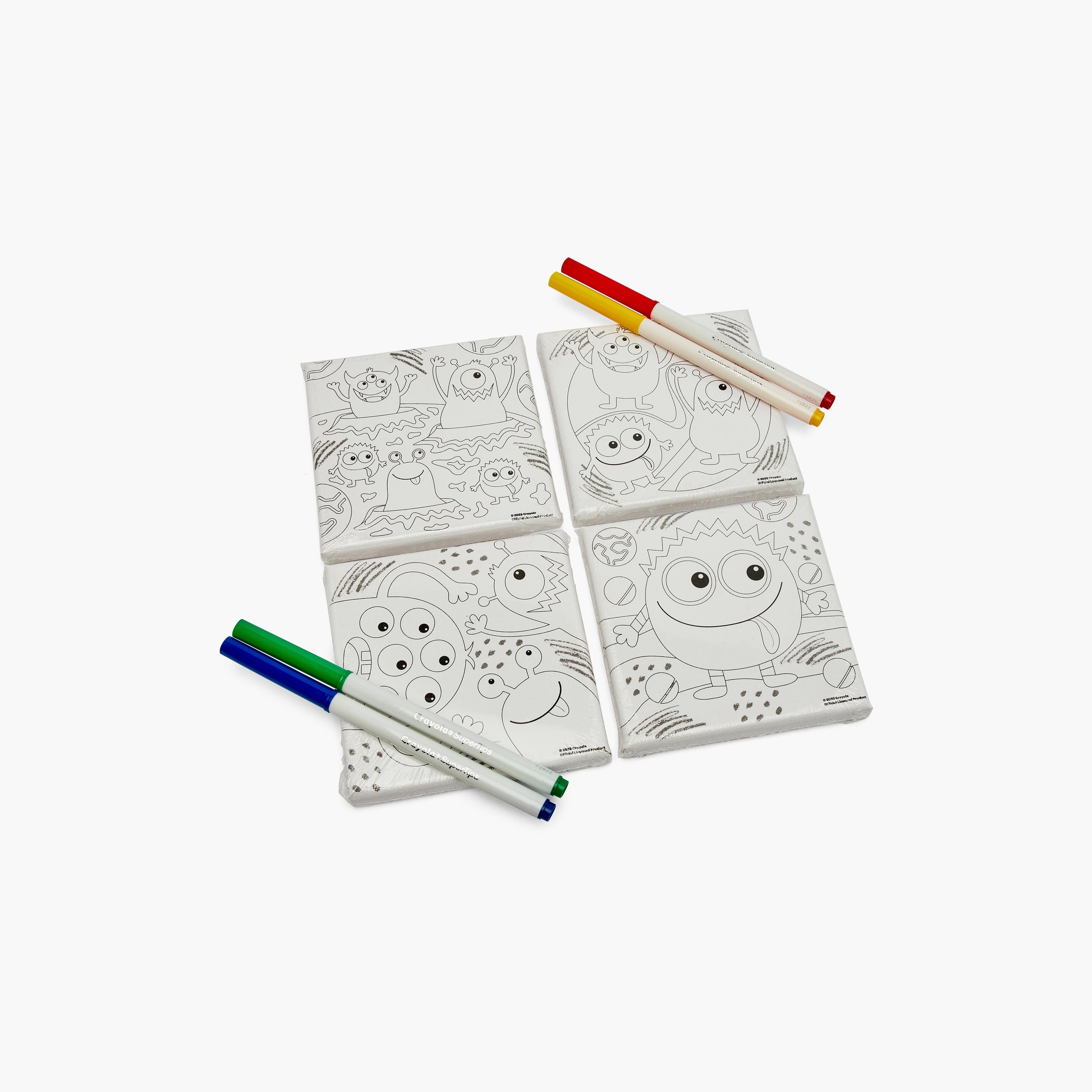 أقلام تحديد ملونة بأطراف فائقة 4 قطع مع قماش رسم 4 قطع من كرايولا-school-artsandcrafts-image-2