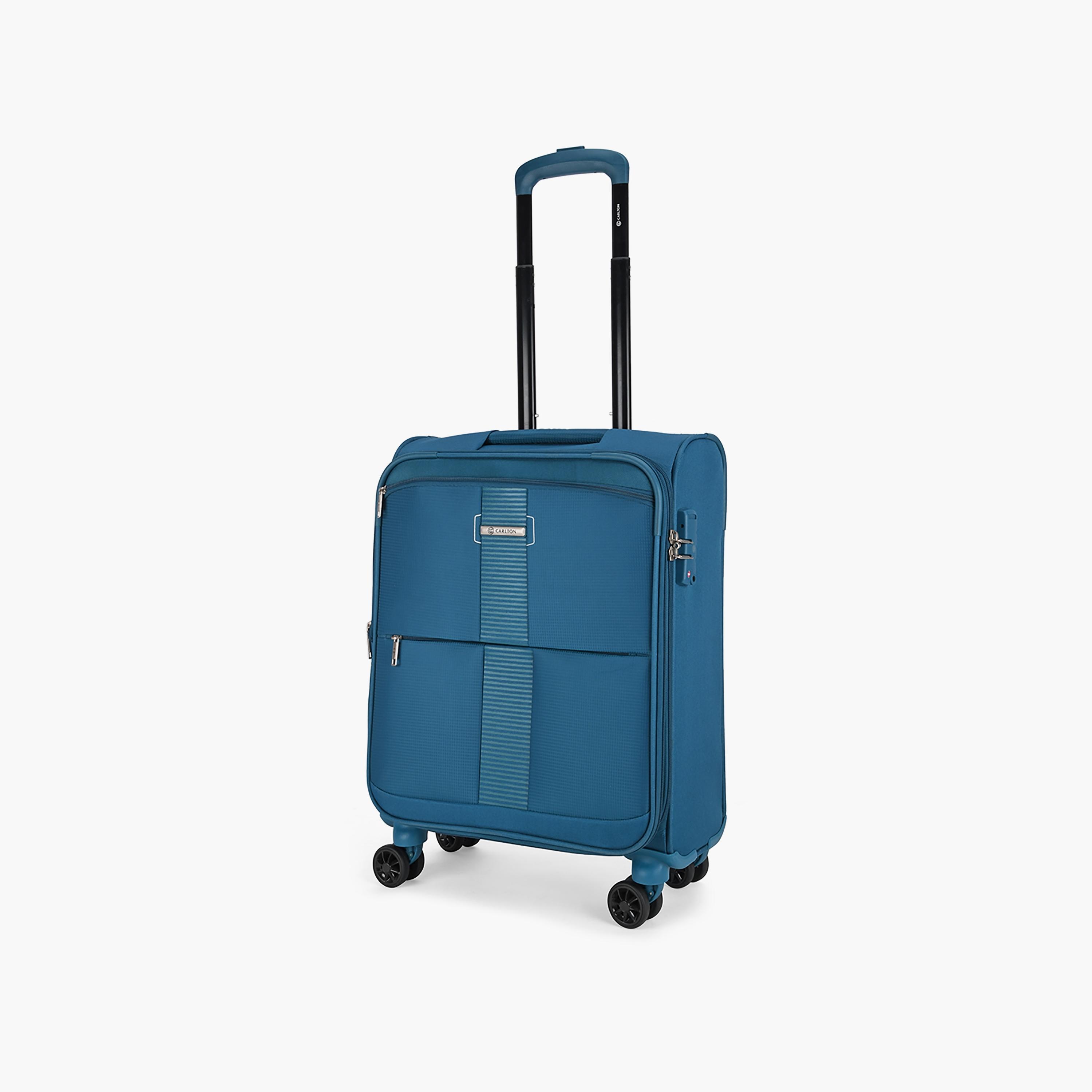 Carlton Newburry 66 CM Medium Check-in Polyester Softcase 4 Double Wheel Trolley Bag with TSA Lock-travel-luggagesandbags-luggage-image-1