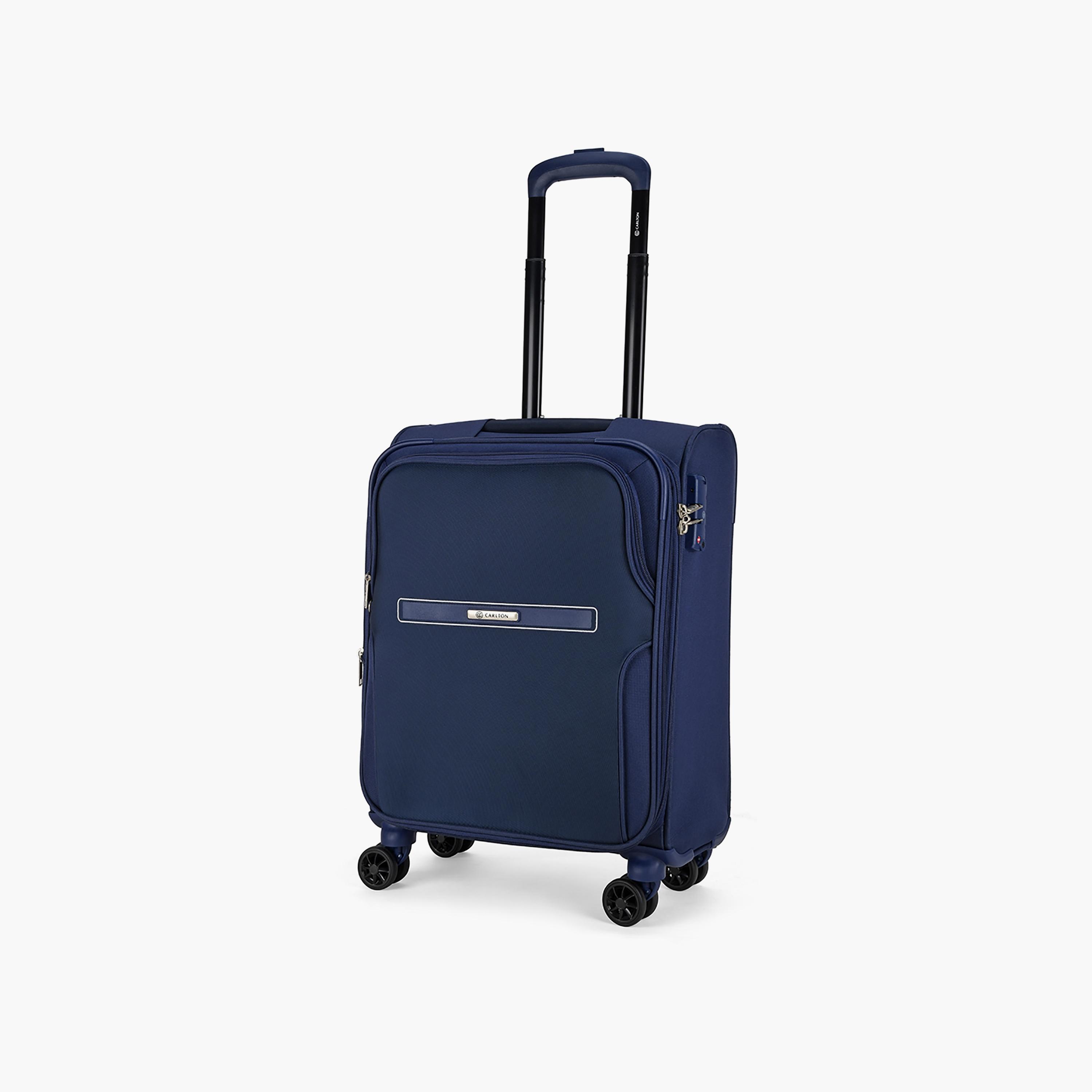 Carlton Newburry 55 CM Cabin Polyester Softcase 4 Double Wheel Trolley Bag with TSA Lock-travel-luggagesandbags-luggage-image-1