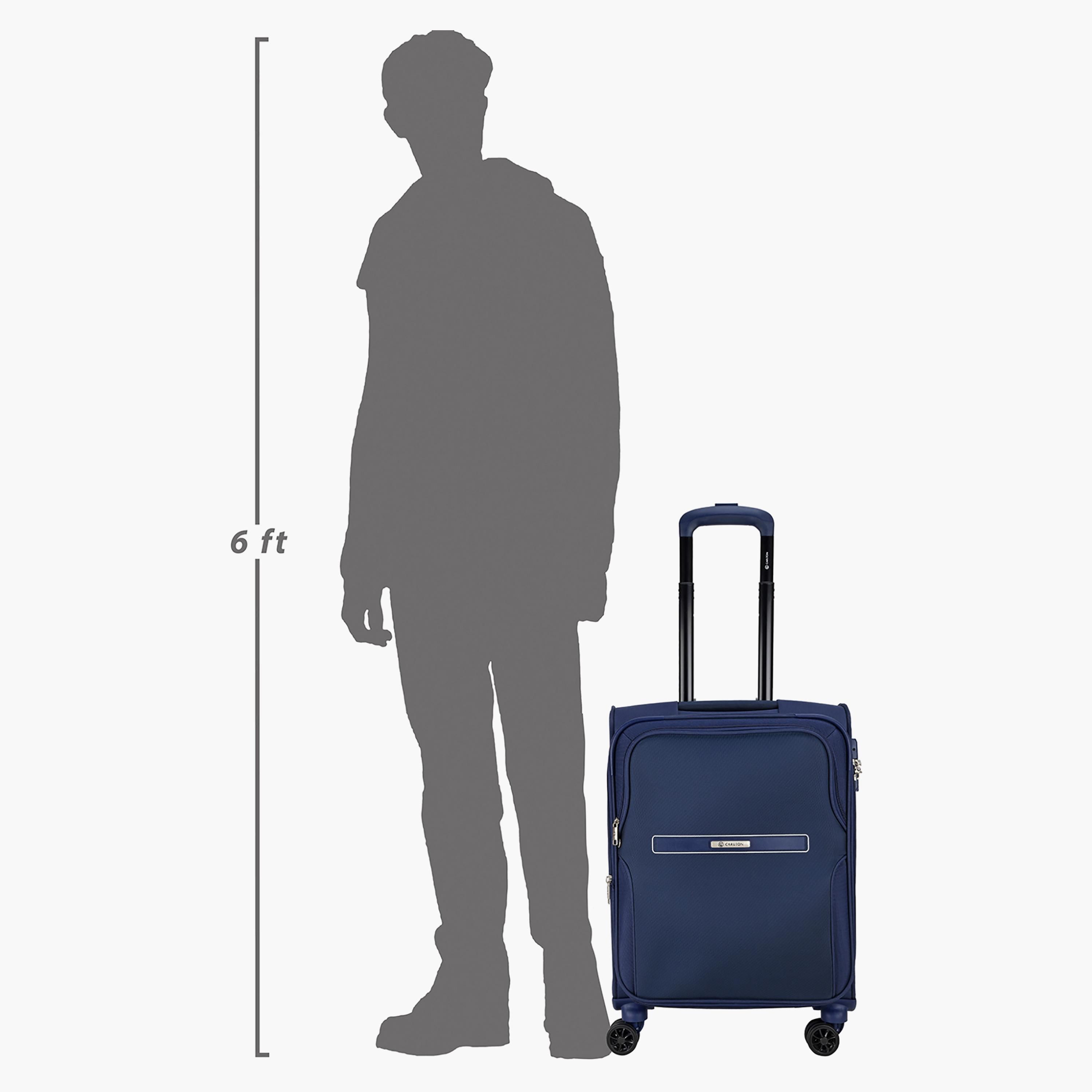 Carlton Newburry 55 CM Cabin Polyester Softcase 4 Double Wheel Trolley Bag with TSA Lock-travel-luggagesandbags-luggage-image-7