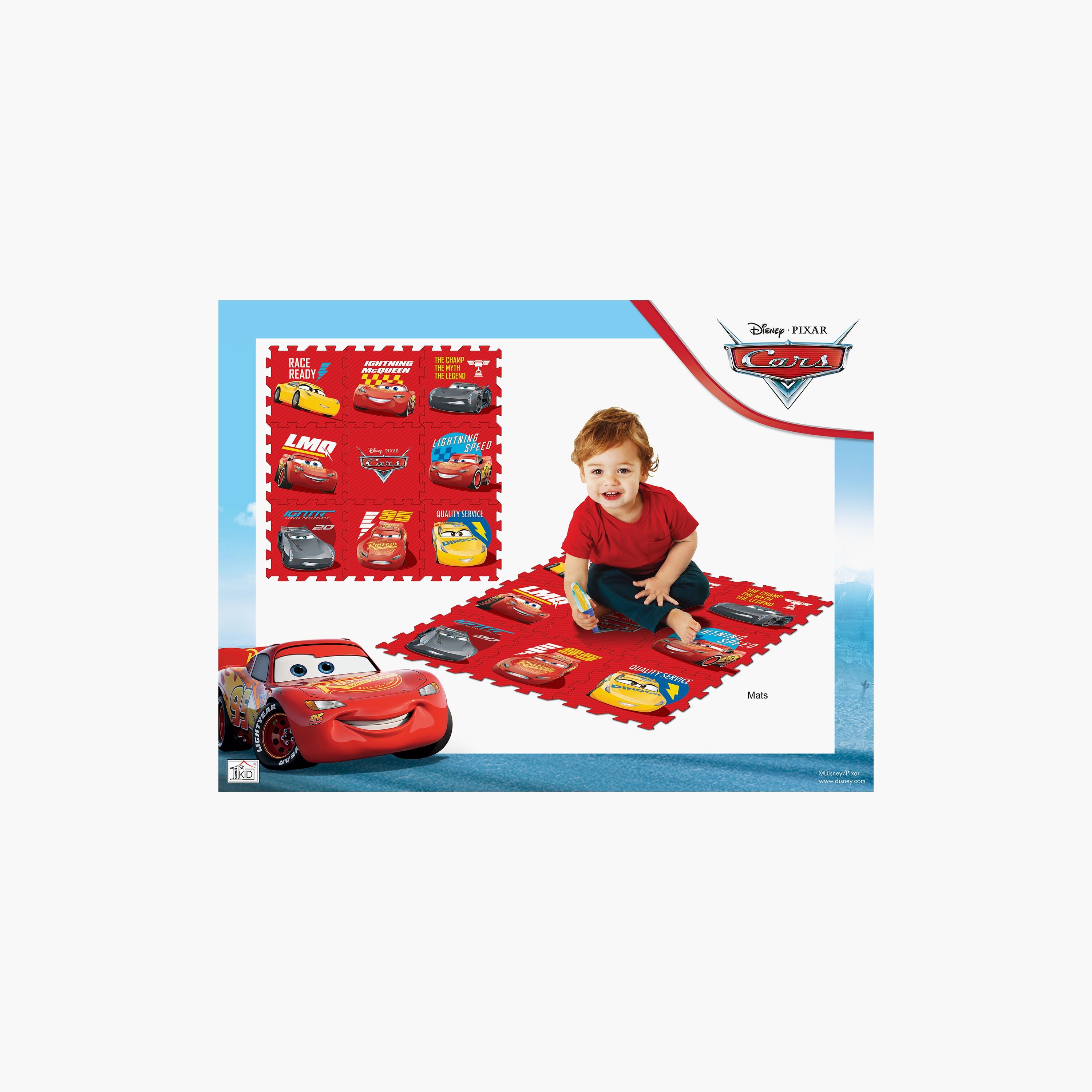 سجادة أرضية إيفا المتشابكة 9 قطع ديزني كارز، أحمر-baby-infantactivity-playpensandplaymats-image-2