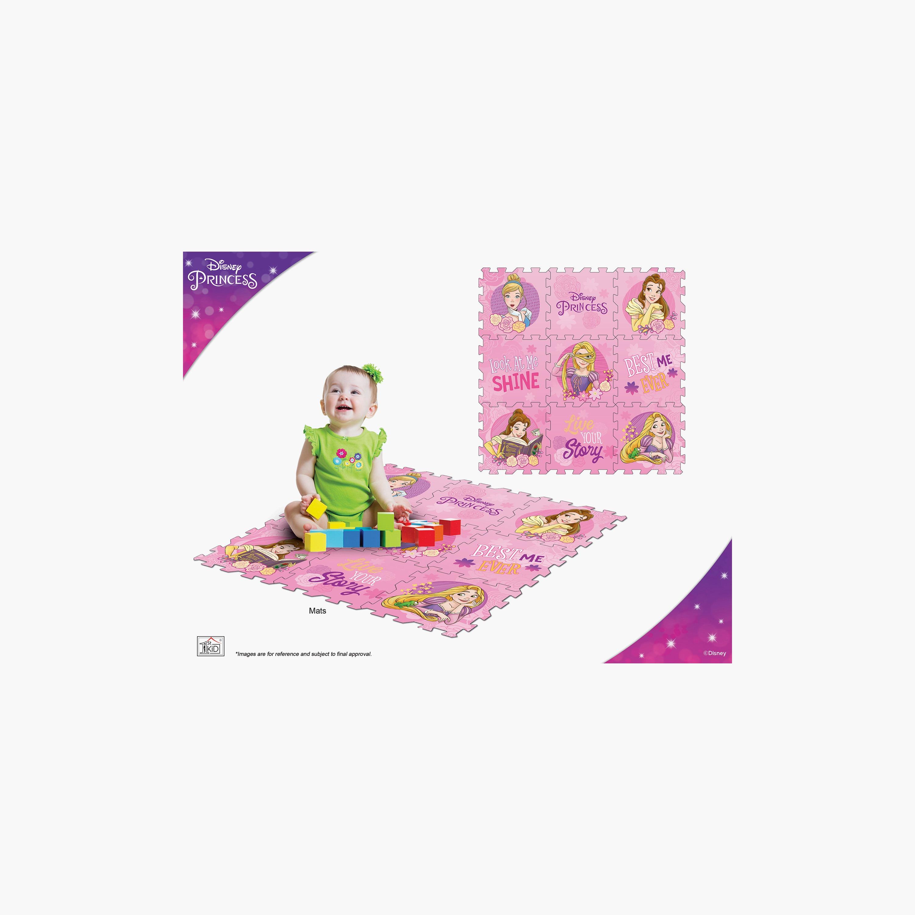 Disney 9-Piece Disney Princess Interlocking Eva Floor Mat, Pink-baby-infantactivity-playpensandplaymats-image-2