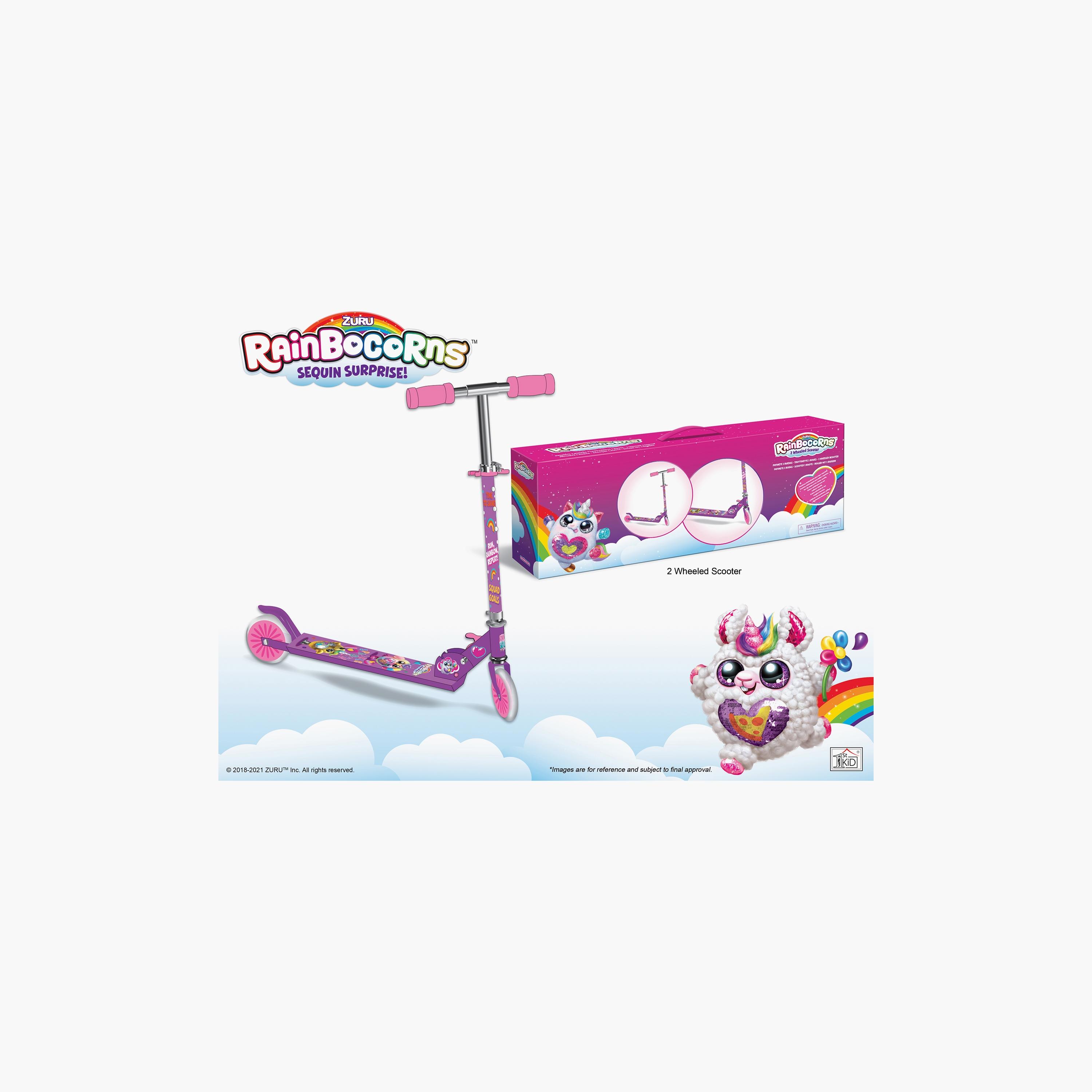 Rainbowcorns 2 Wheels Kick Scooter with Adjustable Handle, Pink-toys-outdoor-scooters-image-2