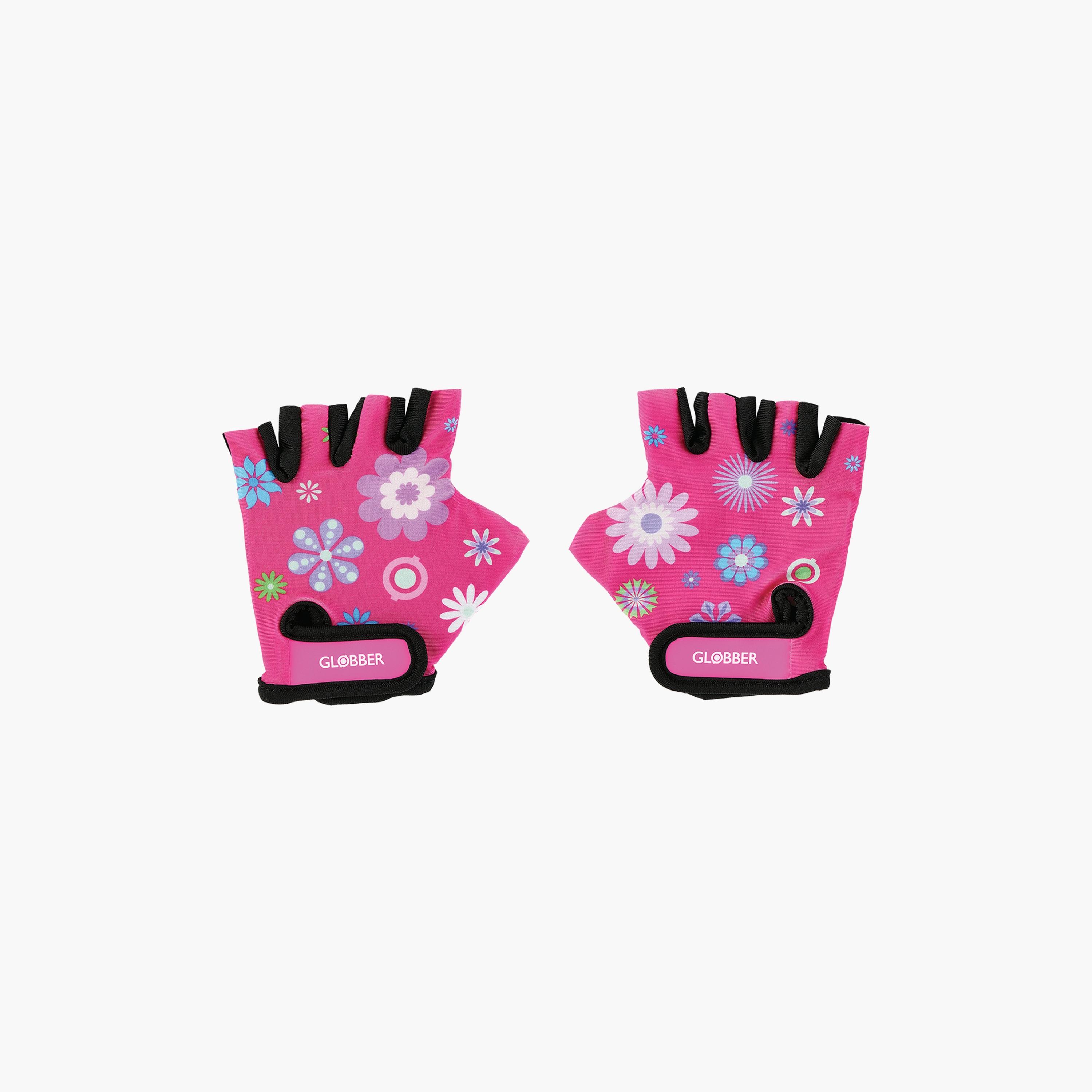 Globber Gloves, Flower, Pink-toys-outdoor-bikesandrideons-bikesafetyaccessories-image-1