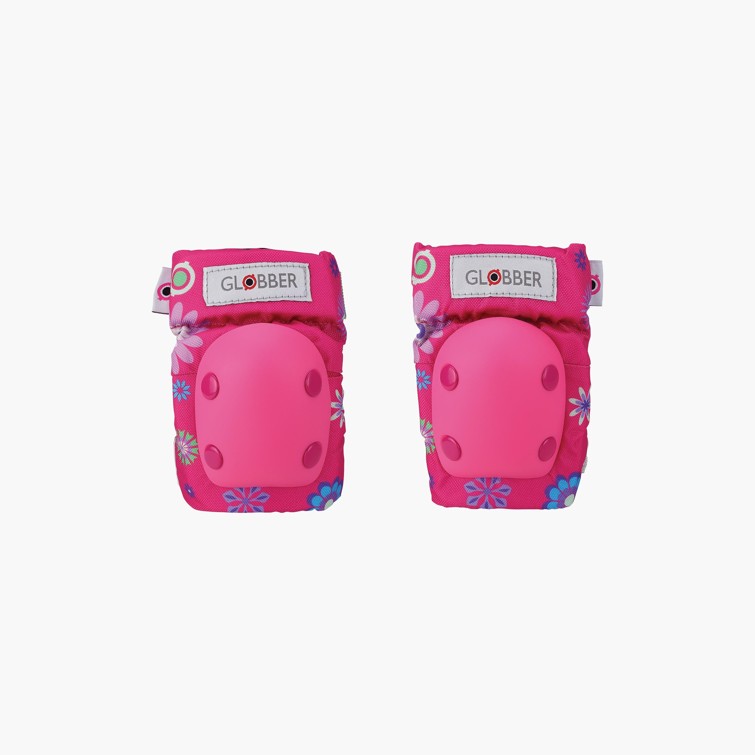 Globber Elbows & Knees Pads, Flower, Pink-toys-outdoor-bikesandrideons-bikesafetyaccessories-image-1