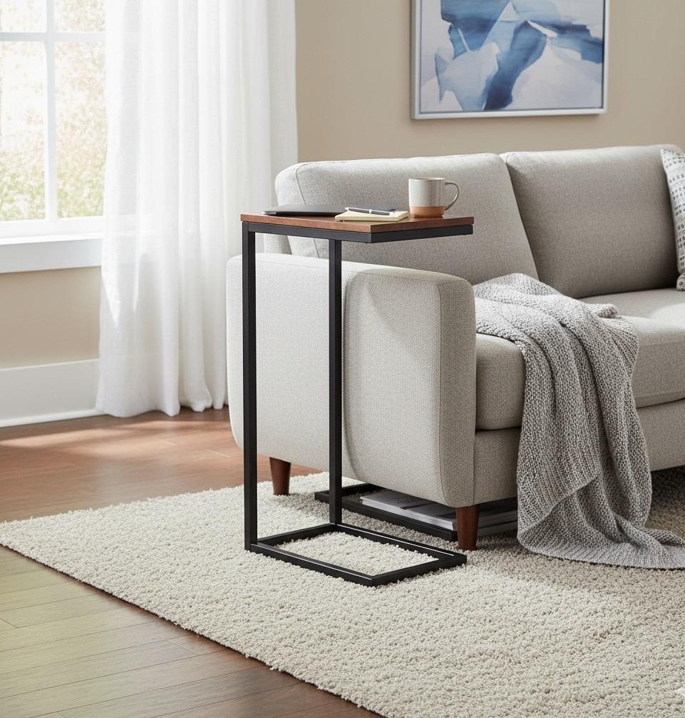 AVGT Kazik Wooden Top Side Table