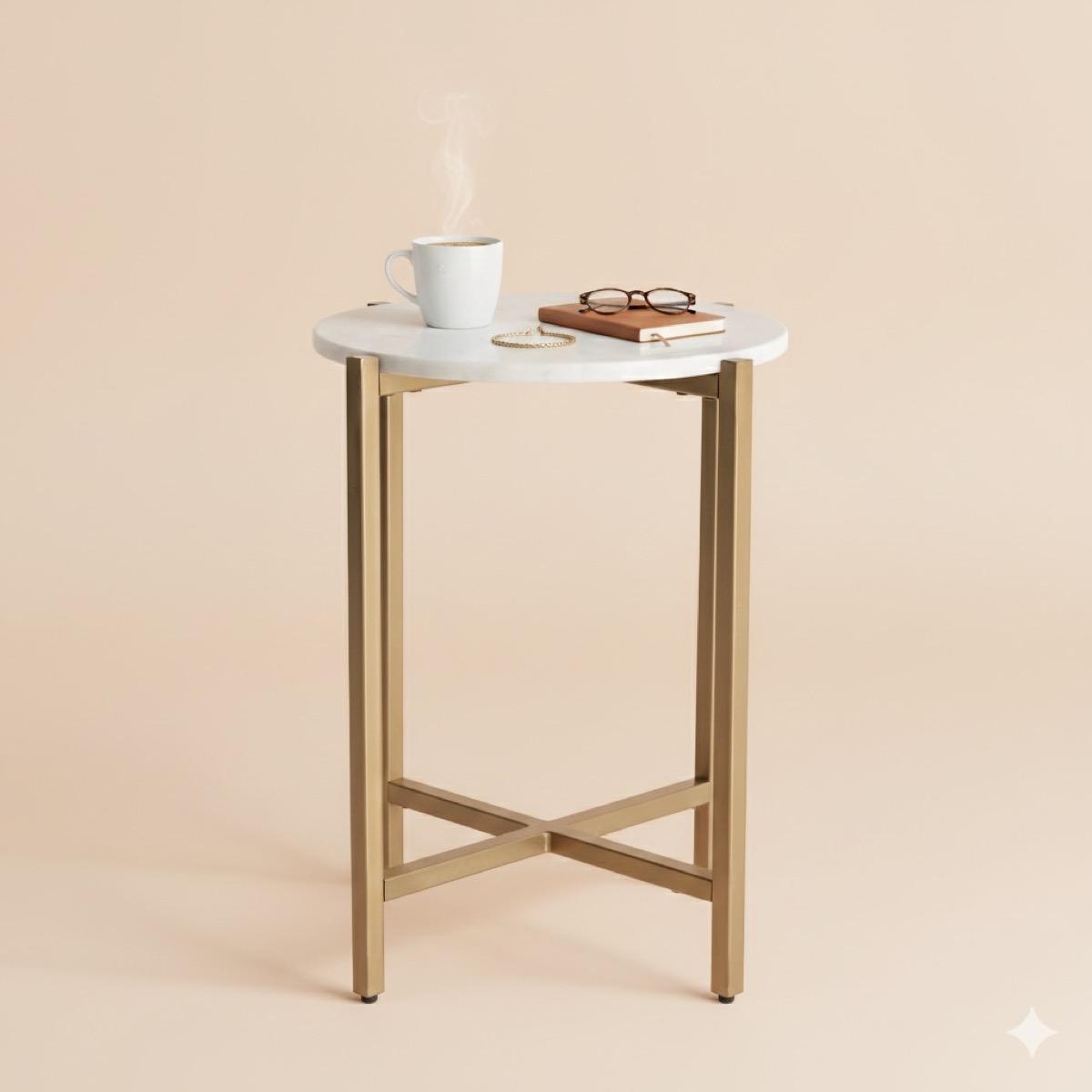 AVGT Kandla Marble Top Side Table