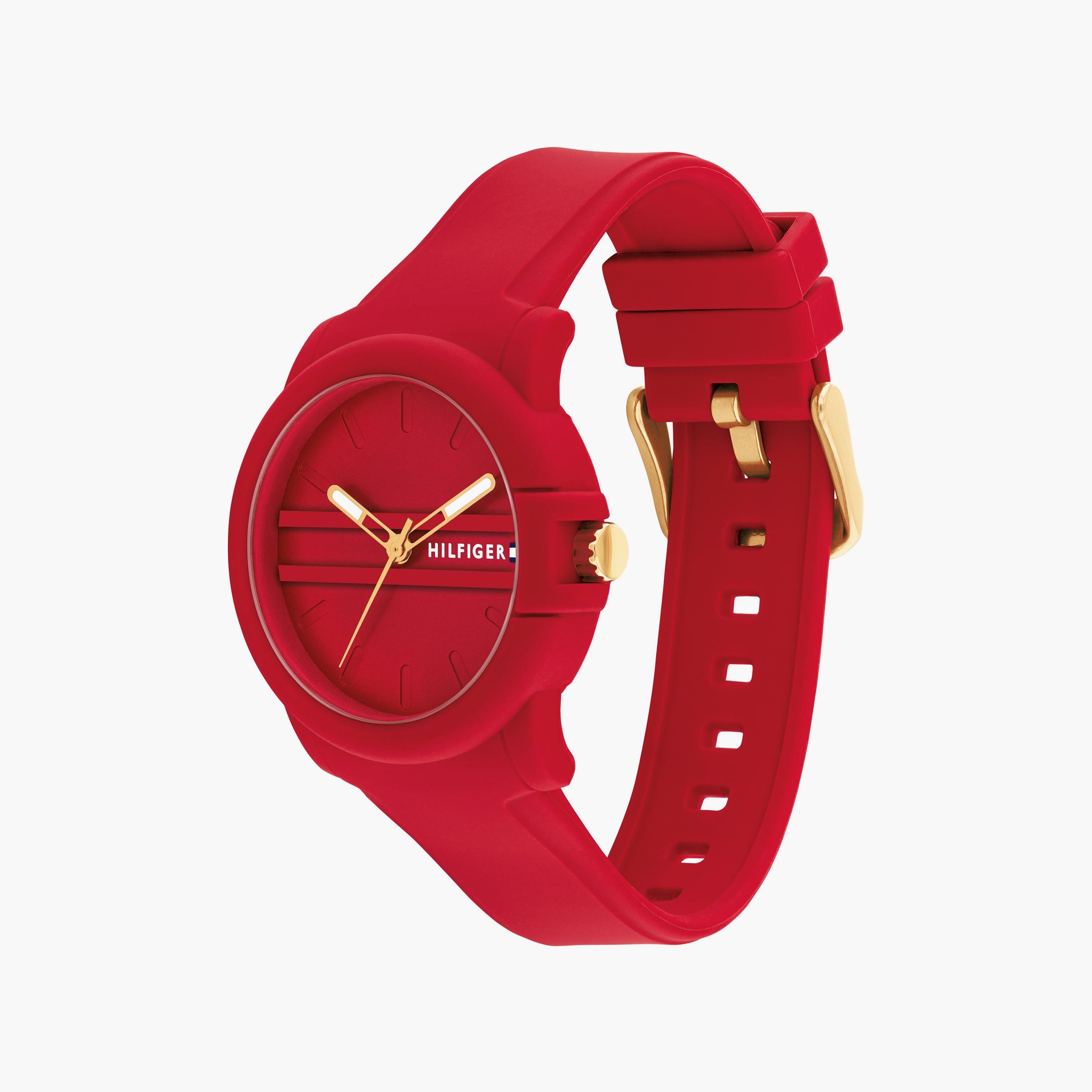 ساعة انالوج من تومي هيلفيغر للنساء مع 36 مم بلون احمر من سيليكون | 1782689-women-watchesandjewellery-watches-image-2