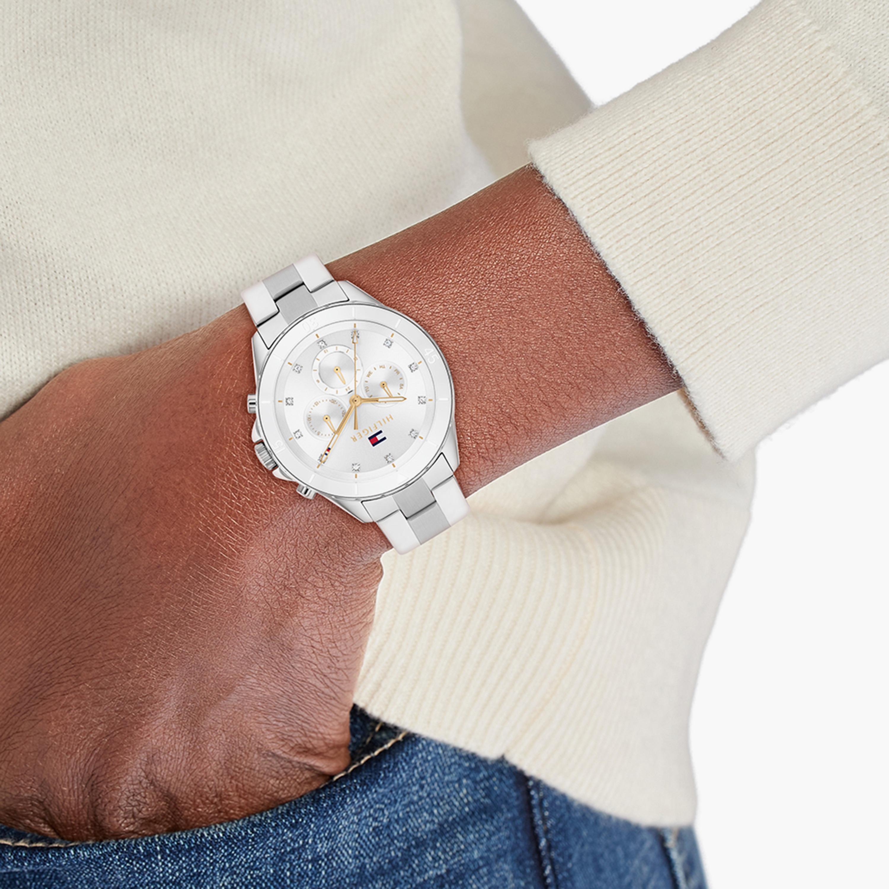 ساعة كرونوغراف فضية ذات ستانلس ستيل مع 40 مم من تومي هيلفيغر للنساء | 1782707-women-watchesandjewellery-watches-image-4