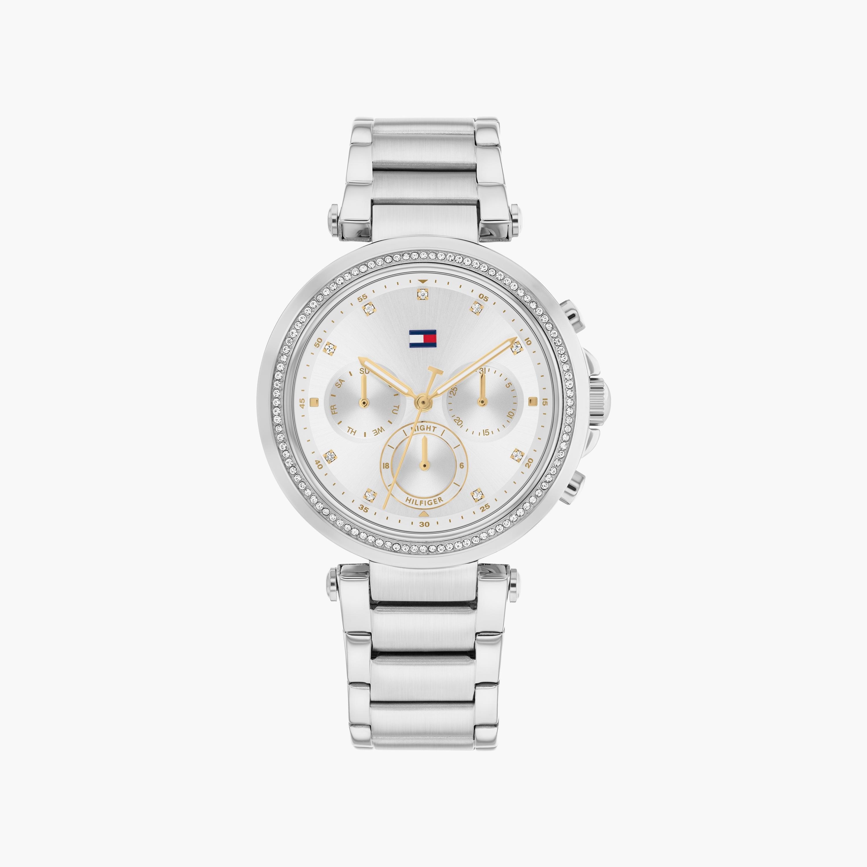 ساعة كرونوغراف فضية ذات ستانلس ستيل مع 38 مم من تومي هيلفيغر للنساء | 1782701-women-watchesandjewellery-watches-image-1