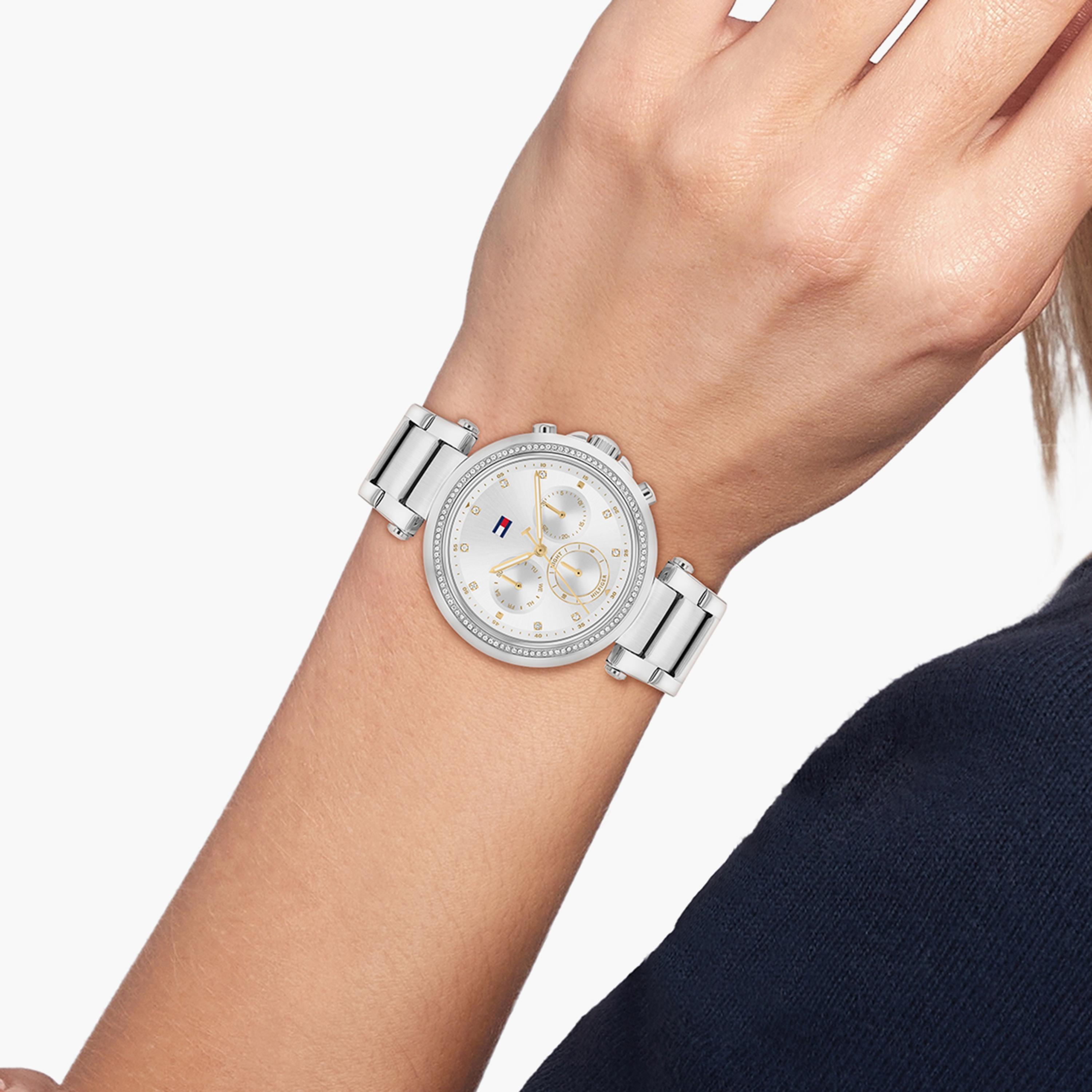 ساعة كرونوغراف فضية ذات ستانلس ستيل مع 38 مم من تومي هيلفيغر للنساء | 1782701-women-watchesandjewellery-watches-image-4