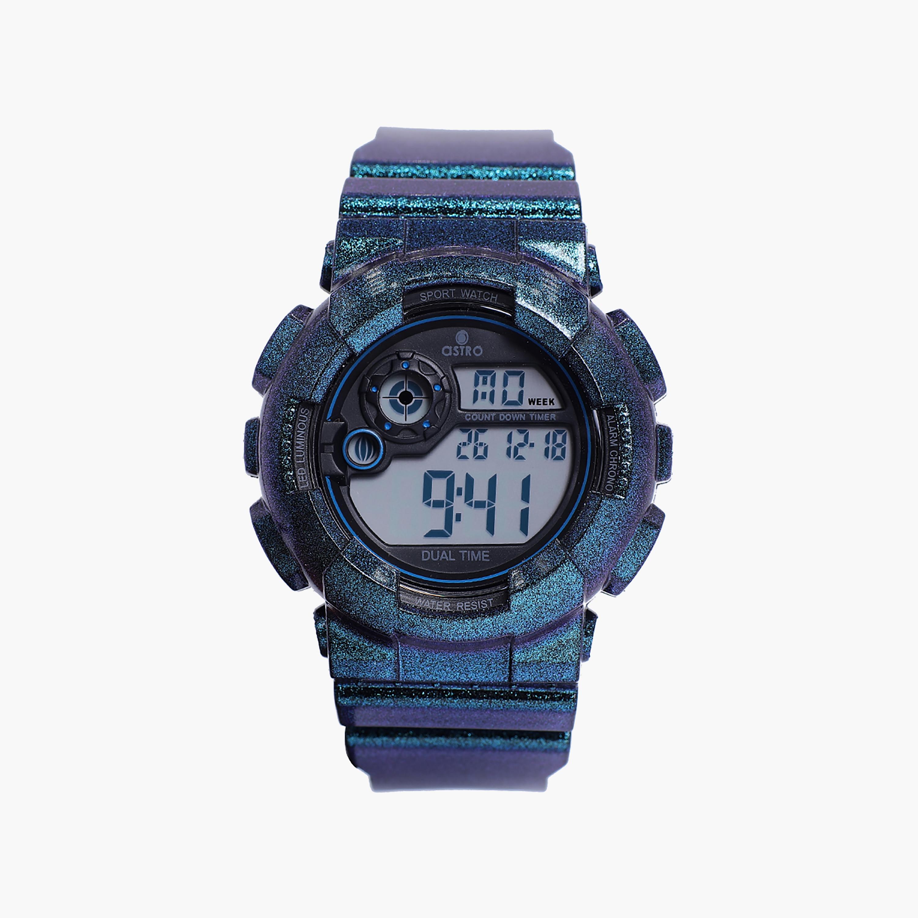 ساعة أسترو للرجال 48 ملم رقمية وبلاستيكية باللون الأزرق | A21902-PPLB-men-watchesandjewellery-watches-image-1