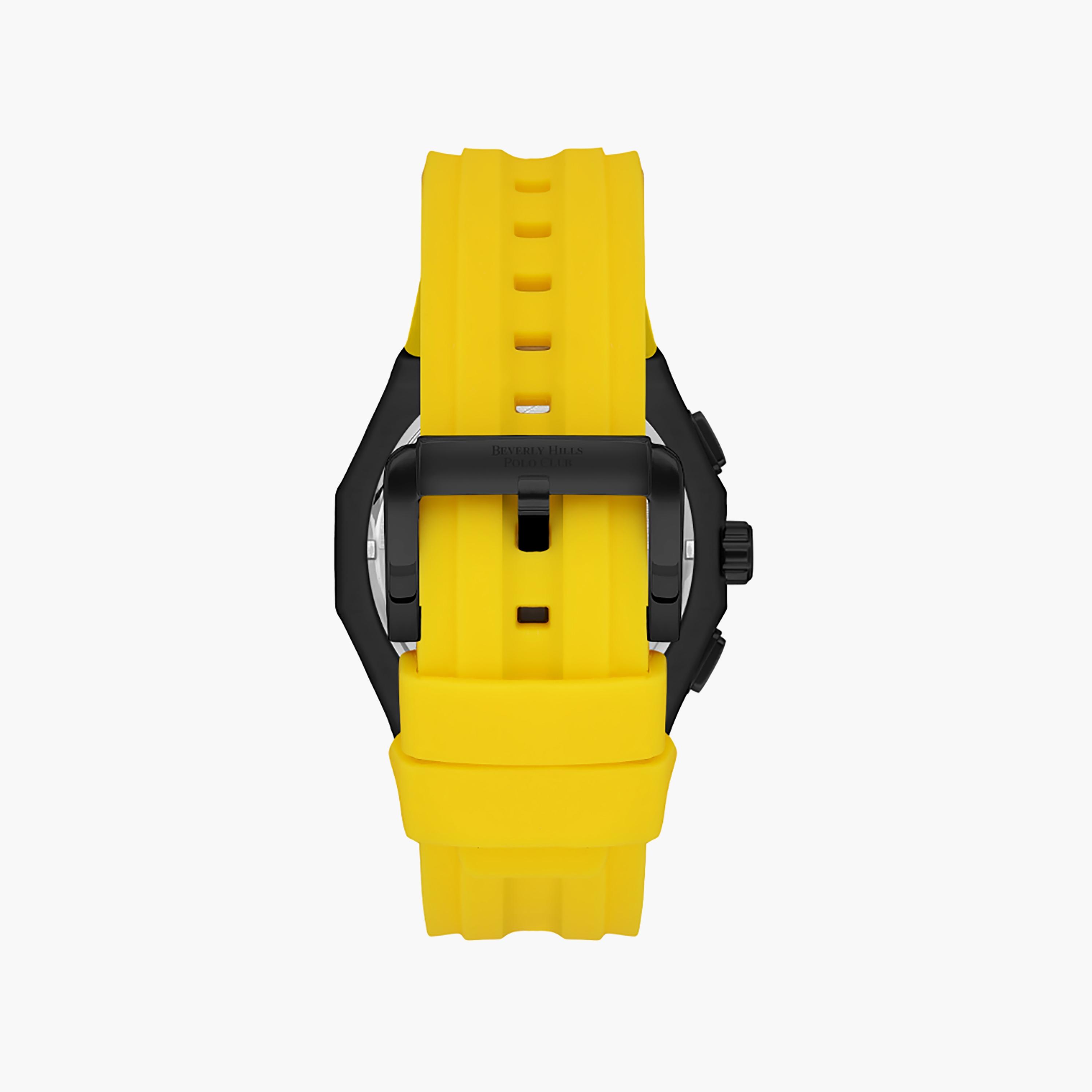 ساعة كرونوغراف 47 ملم من بيفرلي هيلز بولو كلوب ذات سيليكون اصفر للرجال | BP3557X.654-men-watchesandjewellery-watches-image-3