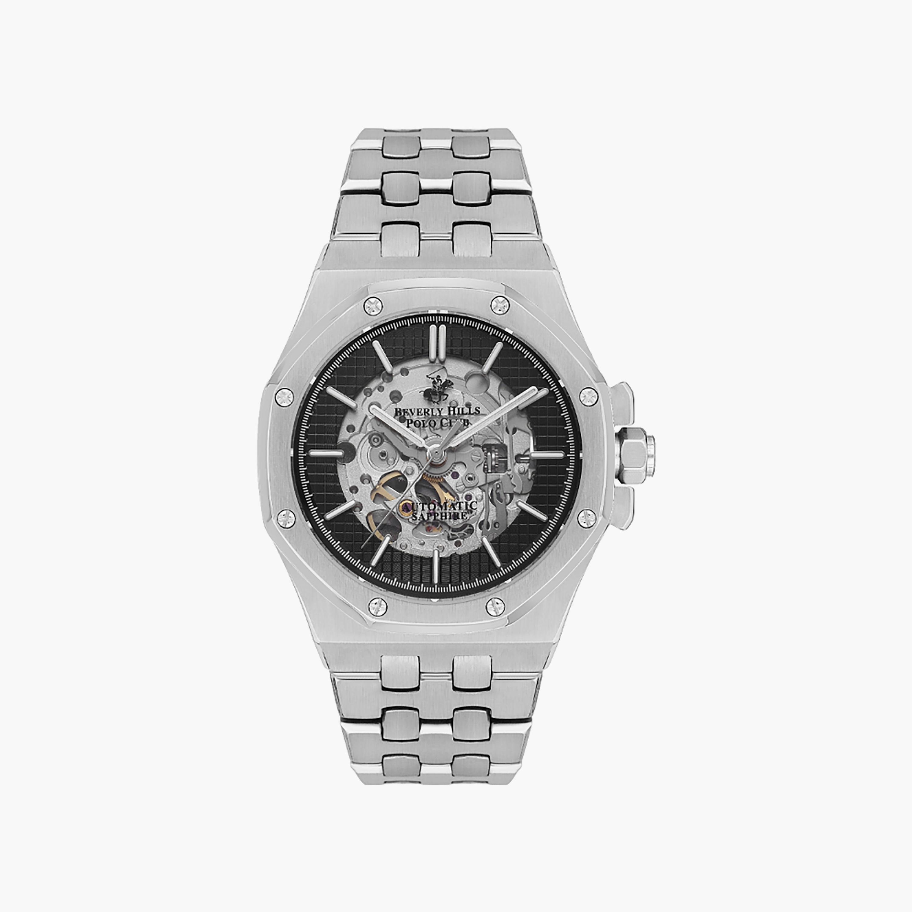 Beverly Hills Polo Club Men's 42 MM Silver Automatic Stainless Steel Watch | BP3573X.350-men-watchesandjewellery-watches-image-1