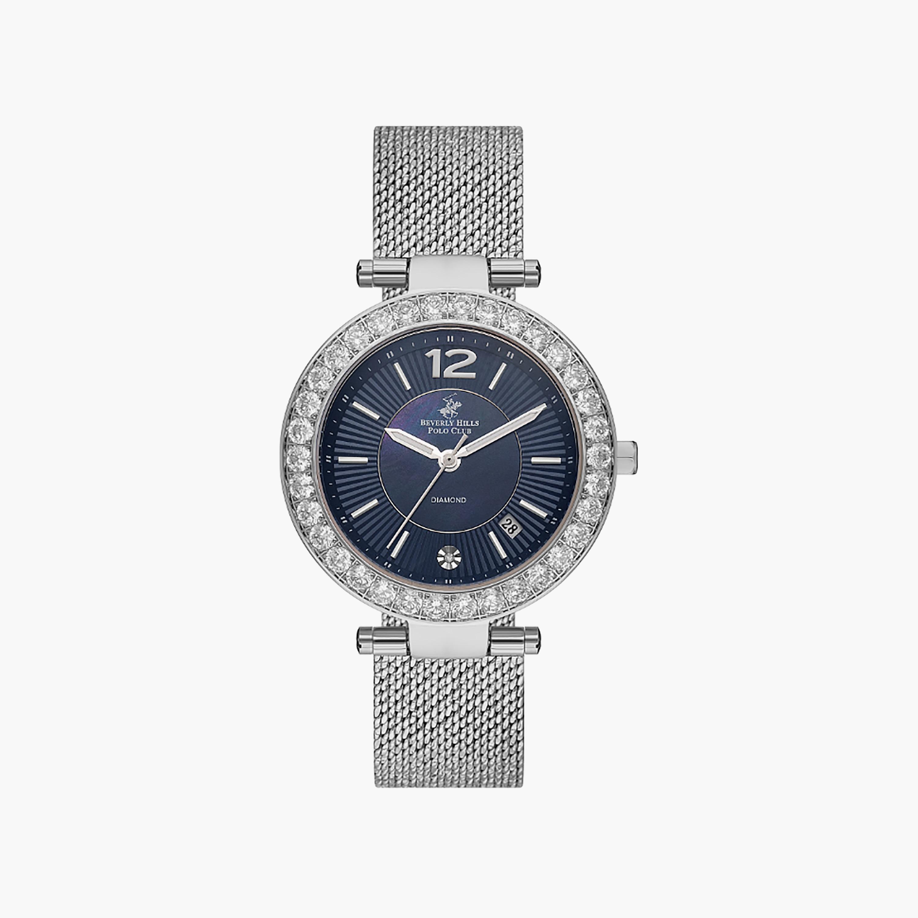 ساعة بيفرلي هيلز بولو كلوب 35 ملم ذو انالوج شبكي مع لون فضي للنساء | BP3589C.390-women-watchesandjewellery-watches-image-1