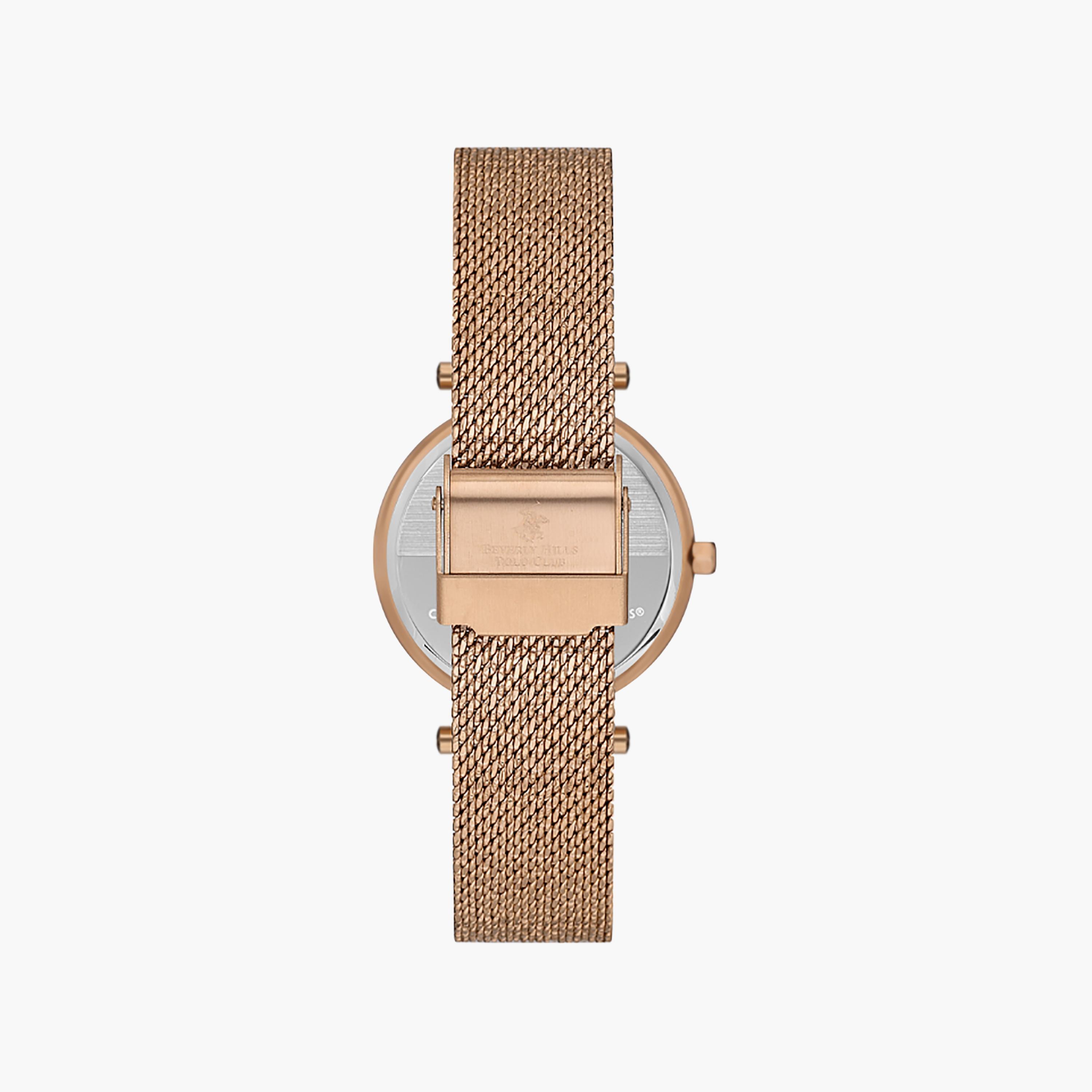 ساعة بيفرلي هيلز بولو كلوب 35 ملم ذو انالوج شبكي مع لون ذهبي وردي للنساء | BP3589C.420-women-watchesandjewellery-watches-image-3