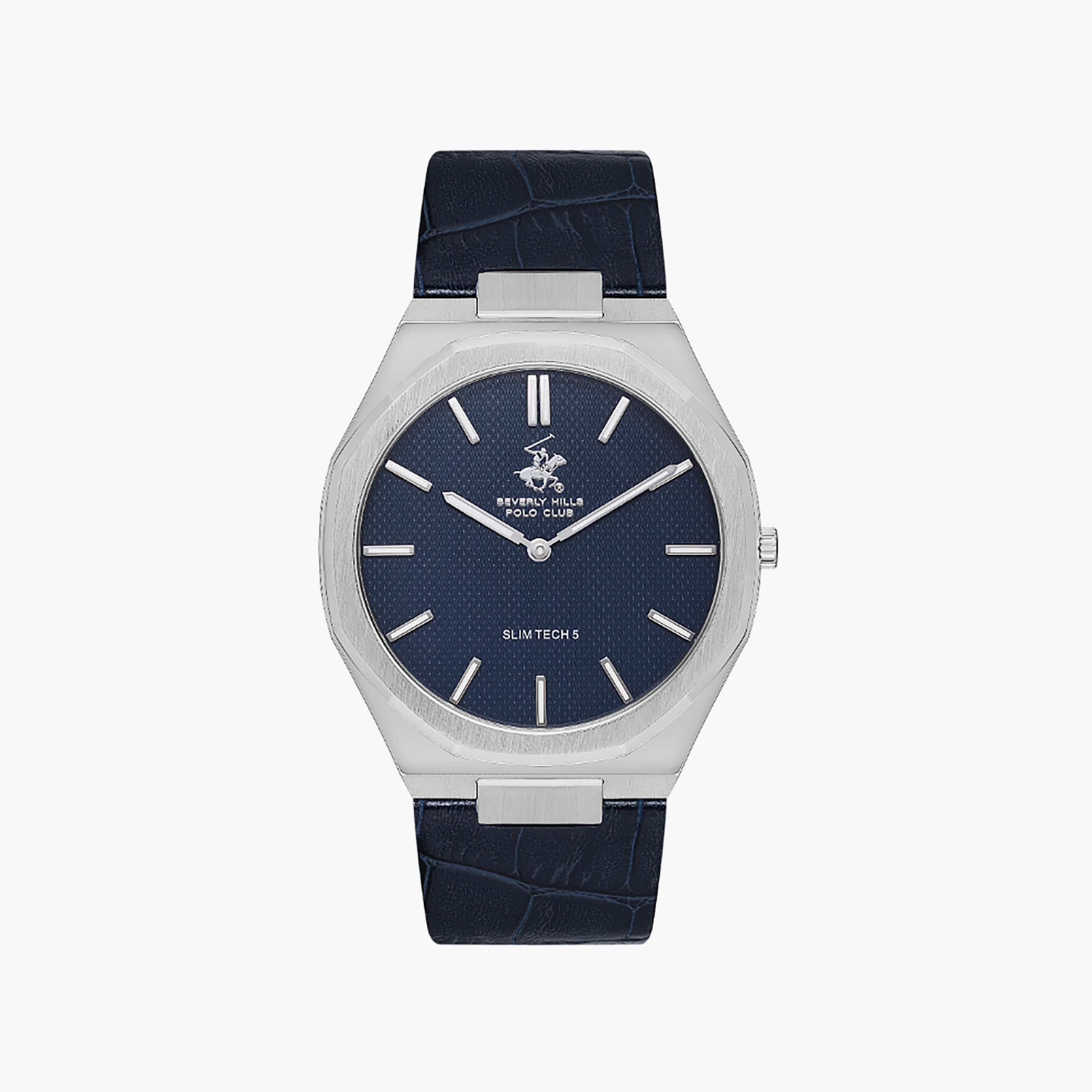 ساعة أنالوج 42 ملم من بيفرلي هيلز بولو كلوب بجلدي كحلي للرجال | BP3607X.399-men-watchesandjewellery-watches-image-1