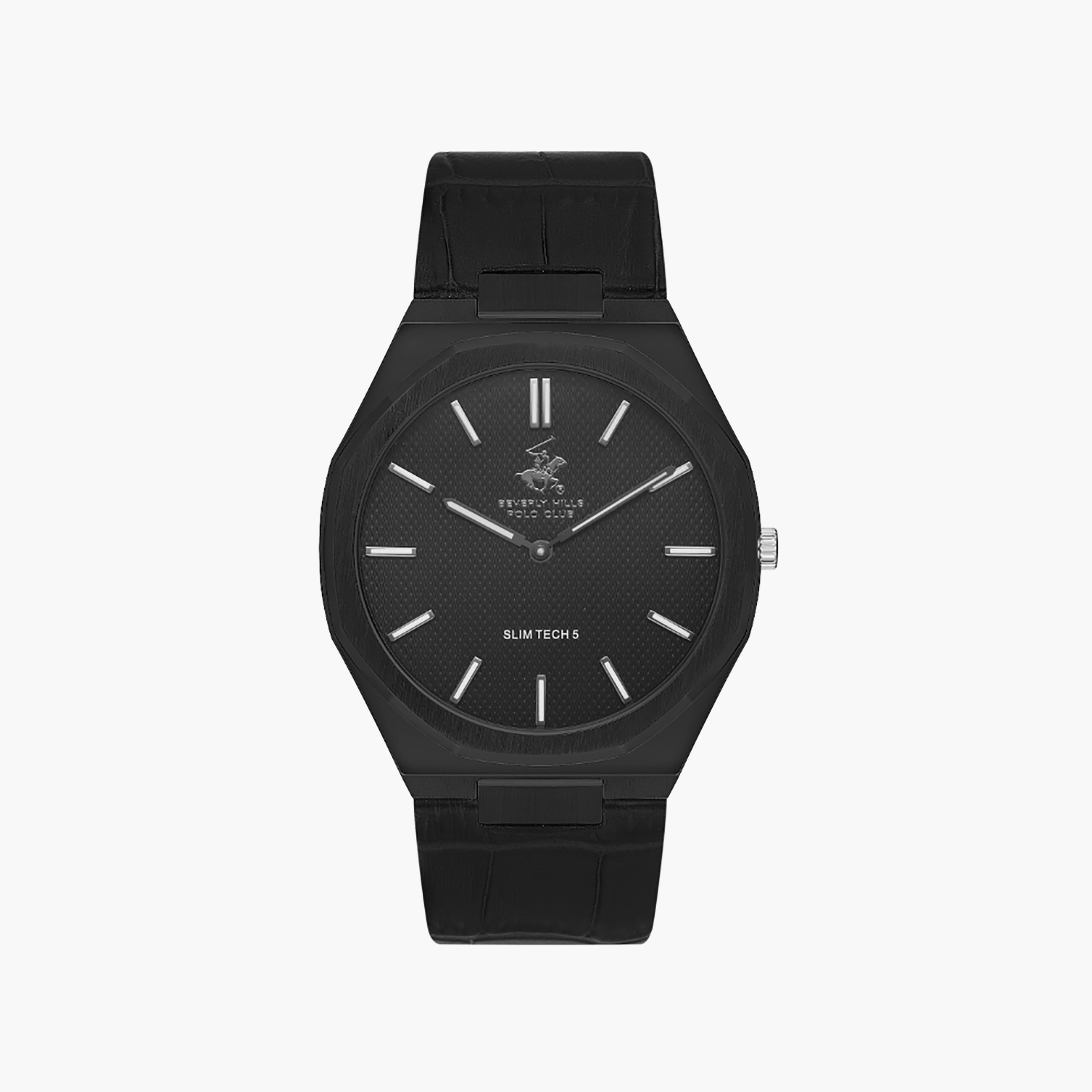 ساعة أنالوج 42 ملم من بيفرلي هيلز بولو كلوب بجلدي اسود للرجال | BP3607X.651-men-watchesandjewellery-watches-image-1