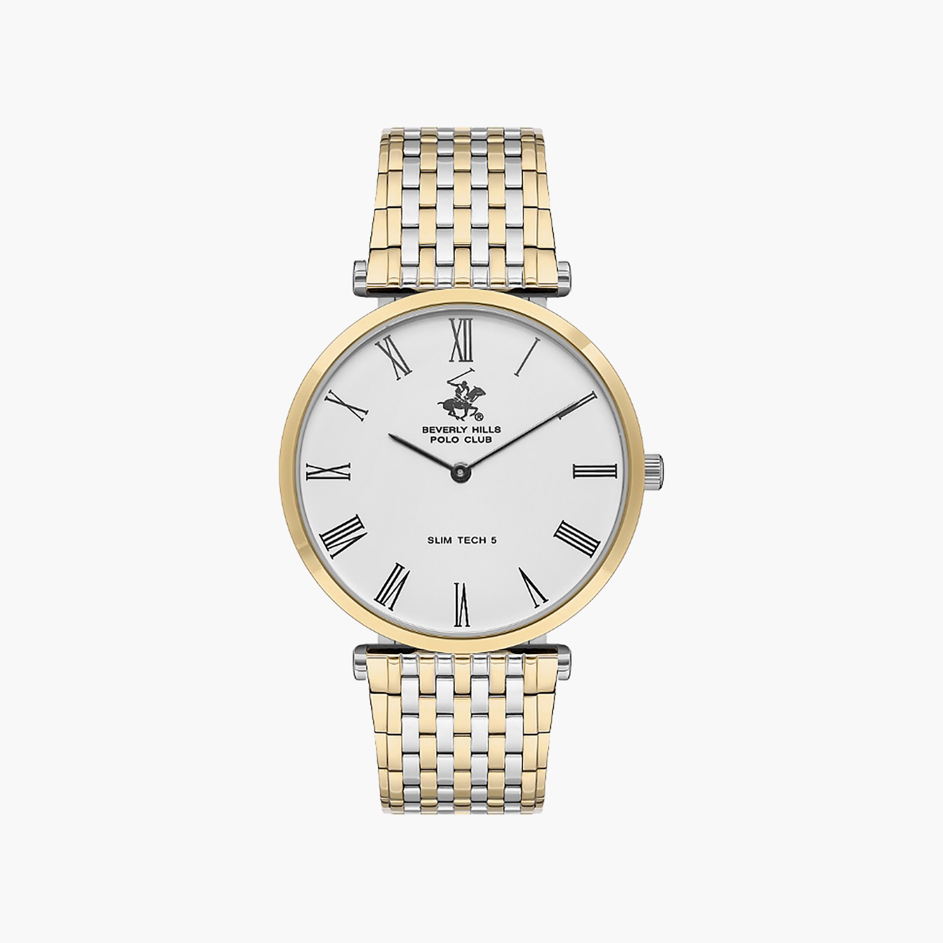 Beverly Hills Polo Club Men's 39 MM Silver & Gold Analog Stainless Steel Watch | BP3616X.230-men-watchesandjewellery-watches-image-1