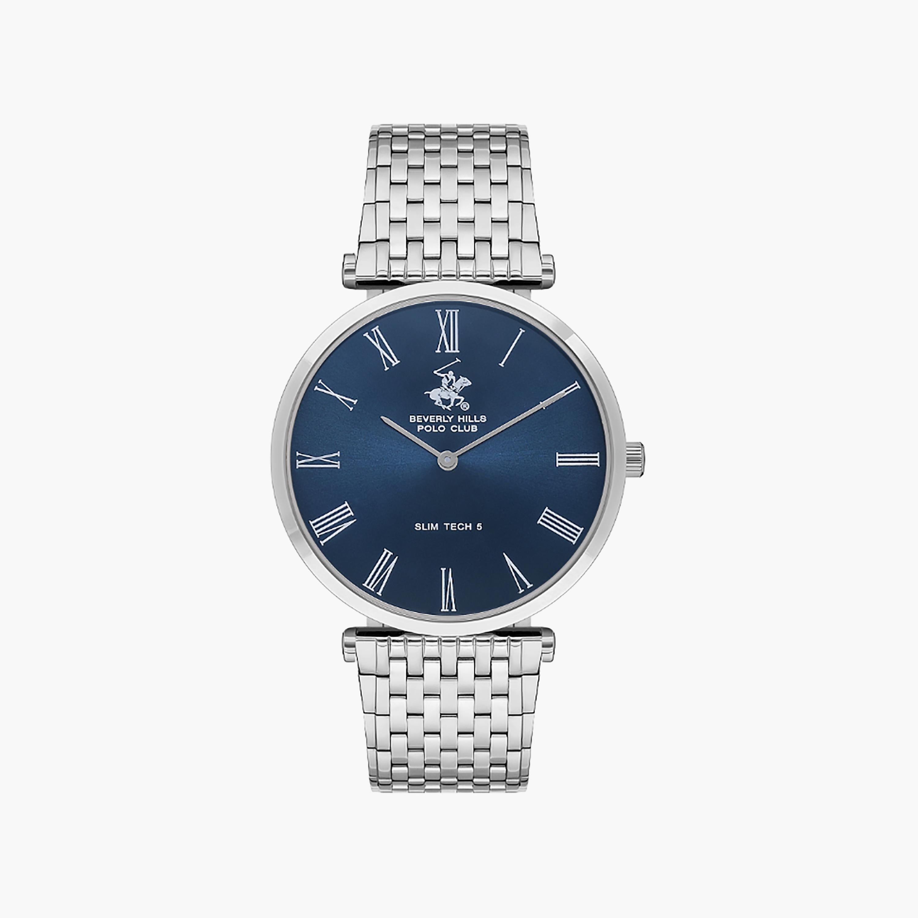 Beverly Hills Polo Club Men's 39 MM Silver Analog Stainless Steel Watch | BP3616X.390-men-watchesandjewellery-watches-image-1