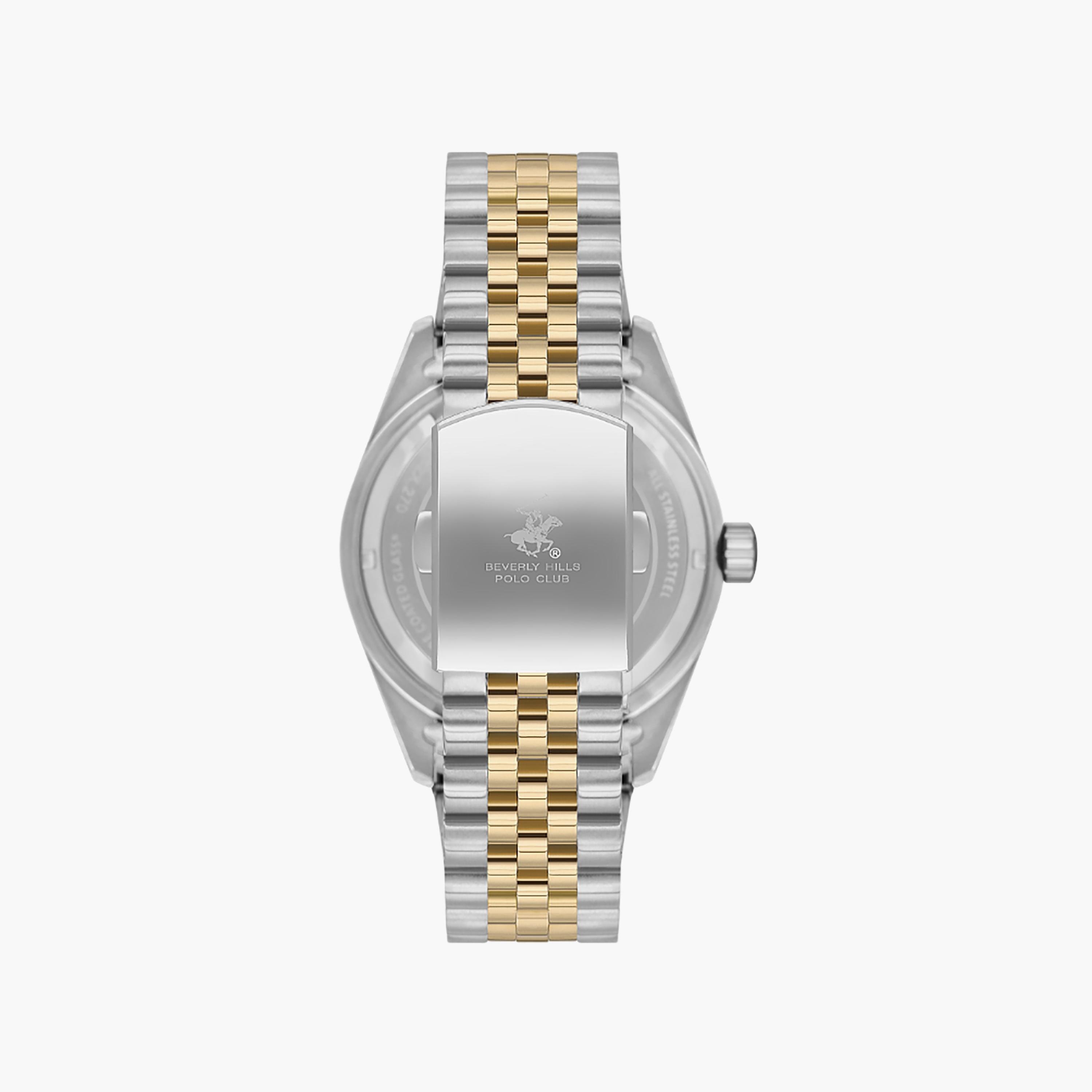 Beverly Hills Polo Club Men's 43 MM Silver & Gold Analog Stainless Steel Watch | BP3632X.270-men-watchesandjewellery-watches-image-3
