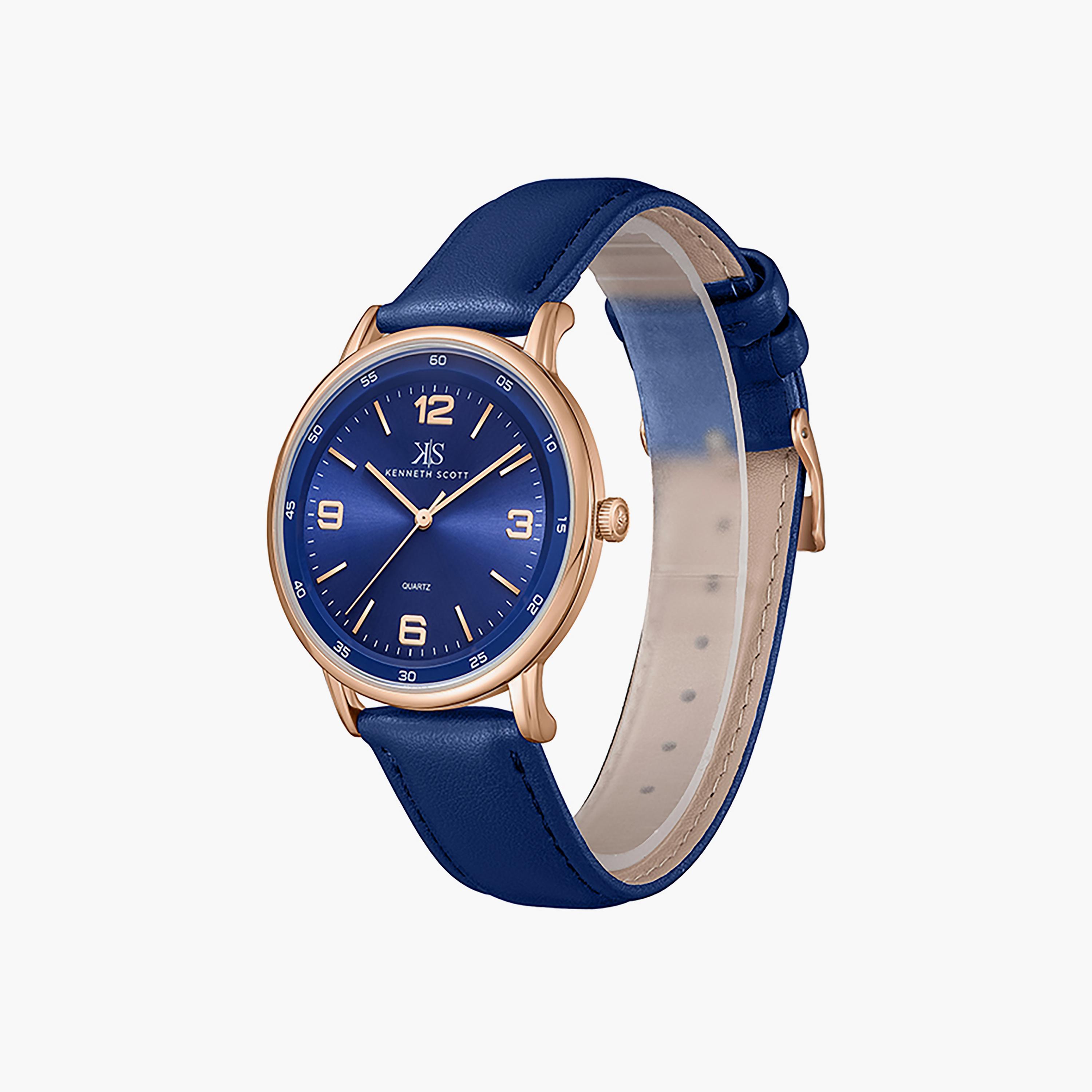 ساعة كينيث سكوت 40 ملم للرجال ذات انالوج من السيليكون باللون الازرق | K23040-RLNN-men-watchesandjewellery-watches-image-2