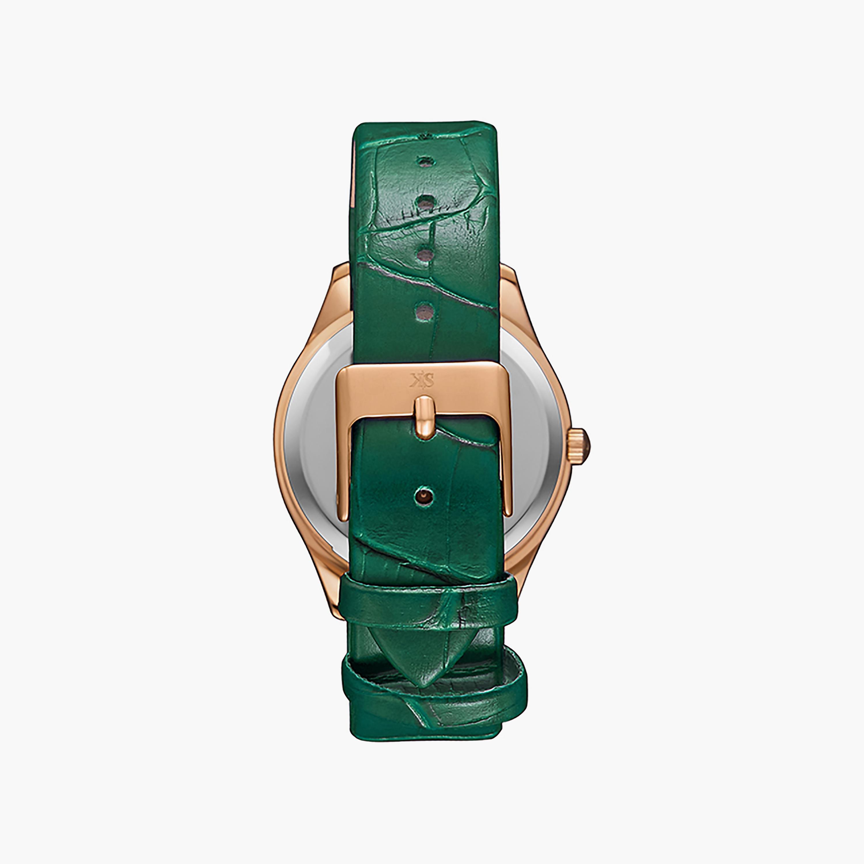 ساعة كينيث سكوت 36 ملم للنساء ذات انالوج من السيليكون باللون الاخضر | K23534-RLHW-women-watchesandjewellery-watches-image-3