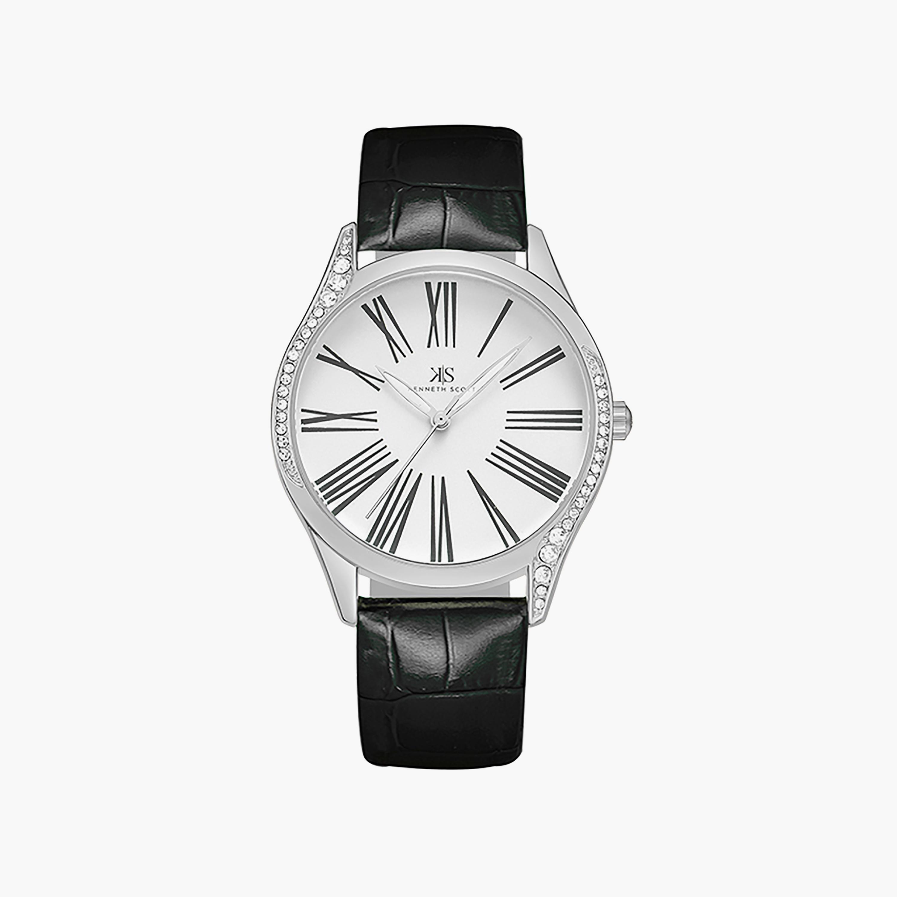 ساعة كينيث سكوت 36 ملم للنساء ذات انالوج من السيليكون باللون الاسود | K23534-SLBS-women-watchesandjewellery-watches-image-1