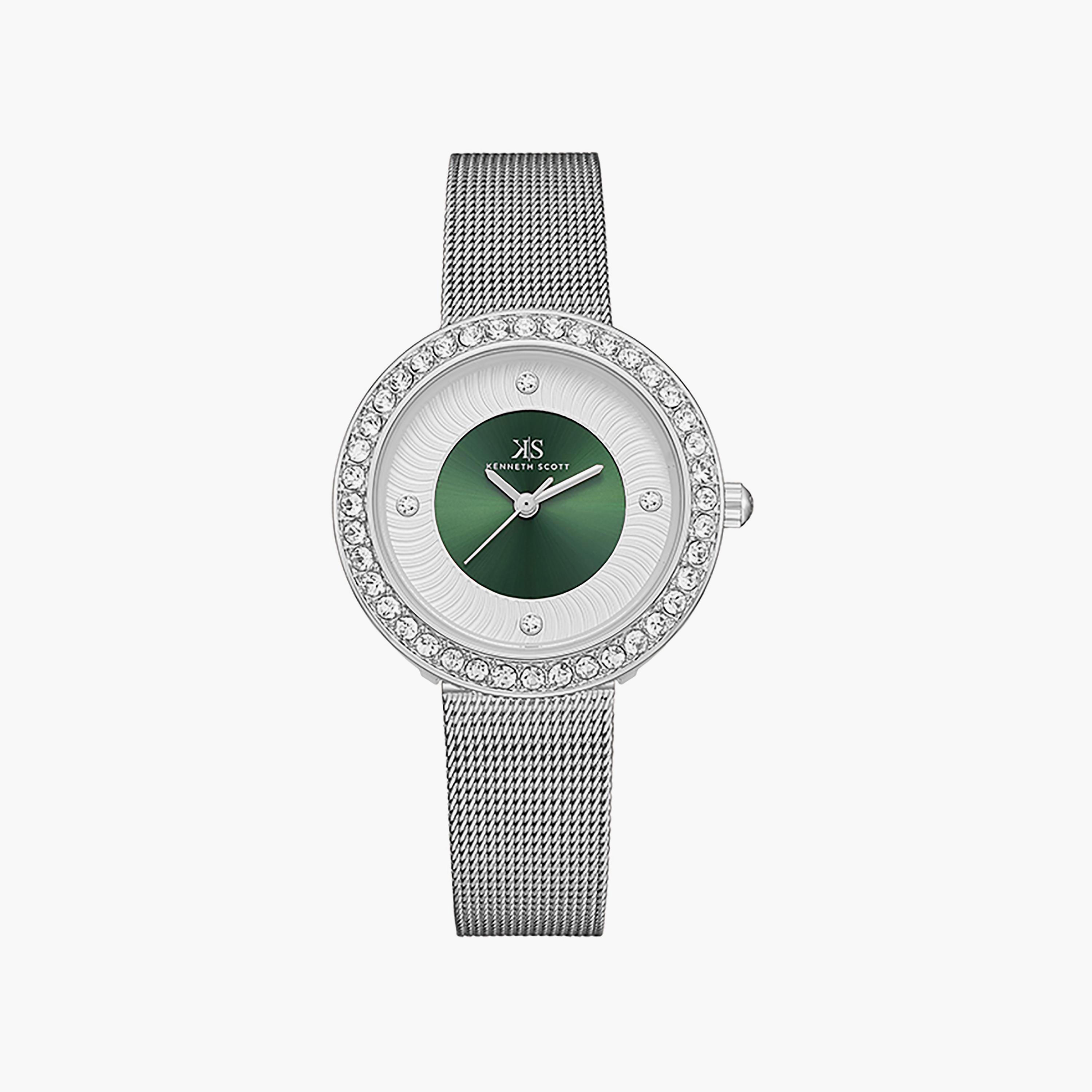 Kenneth Scott Women's 32 MM Silver Analog Stainless Steel Watch | K23535-SMSG-women-watchesandjewellery-watches-image-1