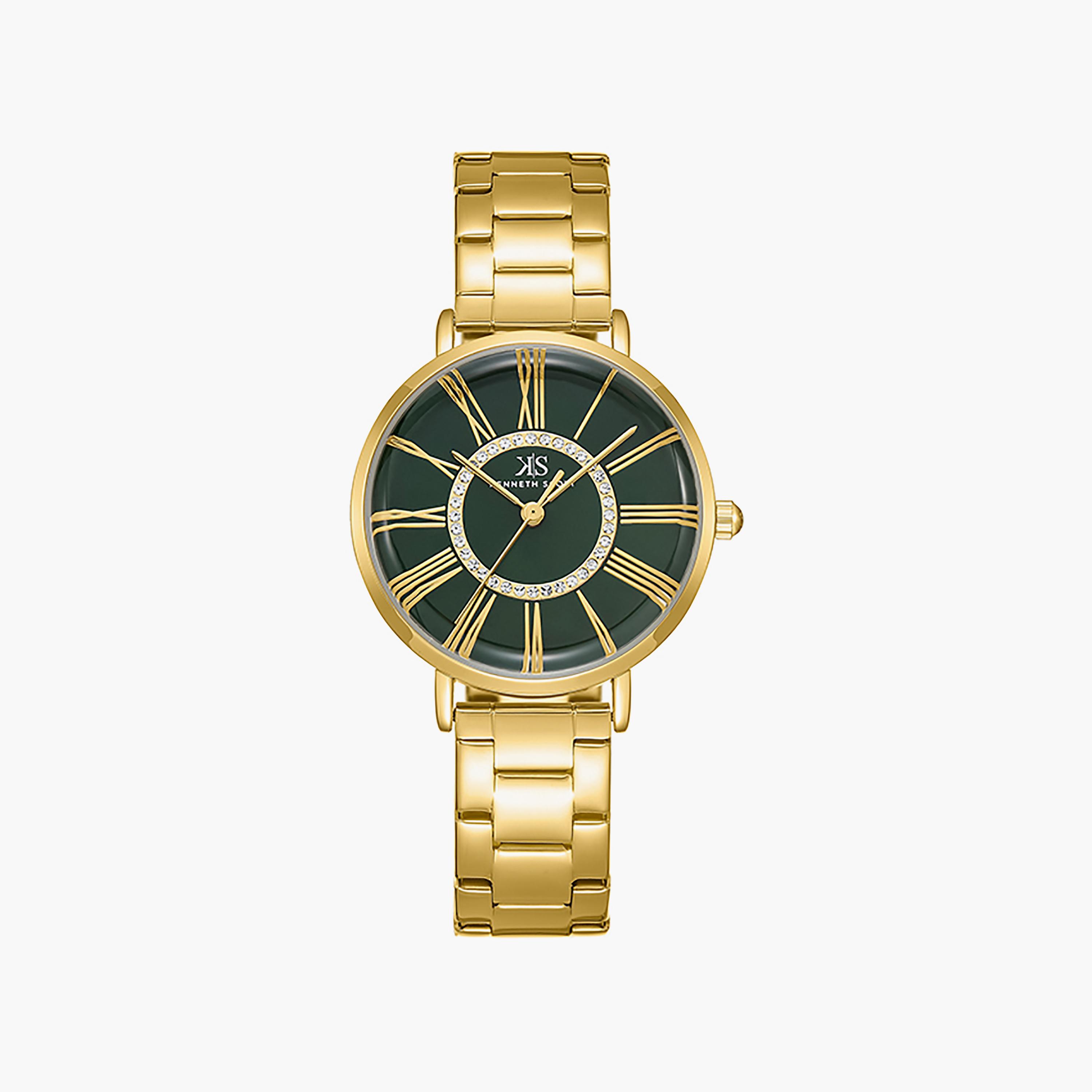 Kenneth Scott Women's 33 MM Gold Analog Stainless Steel Watch | K23536-GBGG-women-watchesandjewellery-watches-image-1